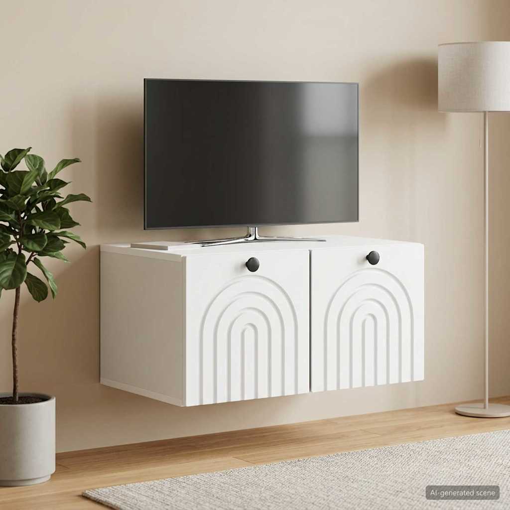 vidaXL Wandbeugel TV-kast Zwart 59,5 x 41 x 30 cm Bewerkt hout
