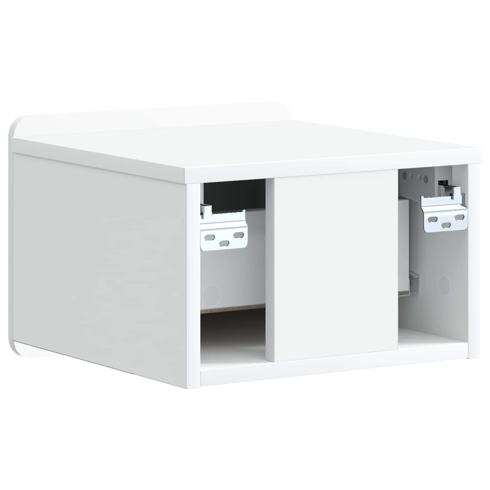 vidaXL Wandbeugel Bedkast 2 pcs Wit 33 x 34,5 x 24 cm Bewerkt hout
