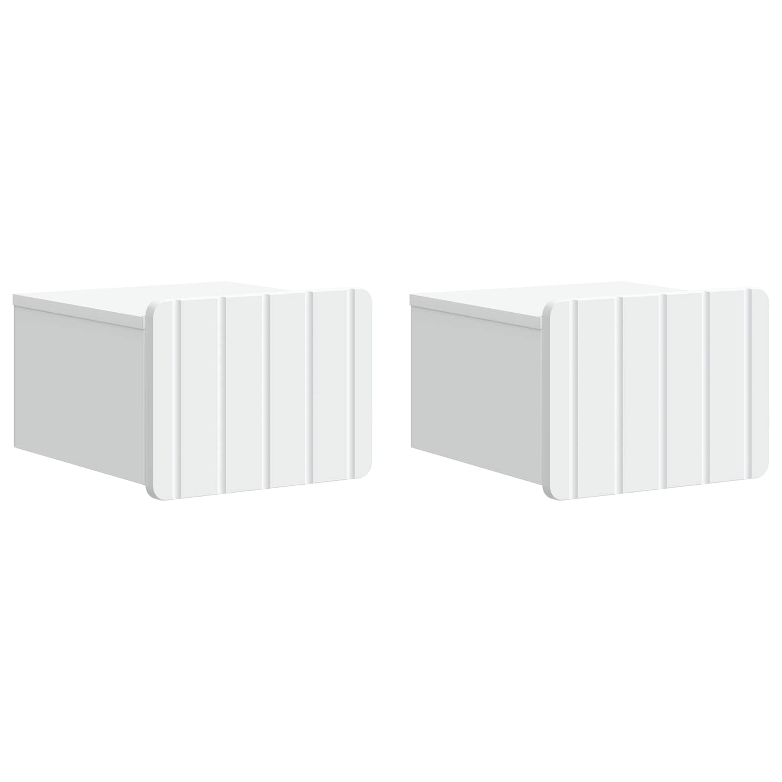 vidaXL Wandbeugel Bedkast 2 pcs Wit 33 x 34,5 x 24 cm Bewerkt hout