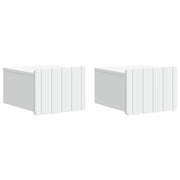 vidaXL Wandbeugel Bedkast 2 pcs Wit 33 x 34,5 x 24 cm Bewerkt hout