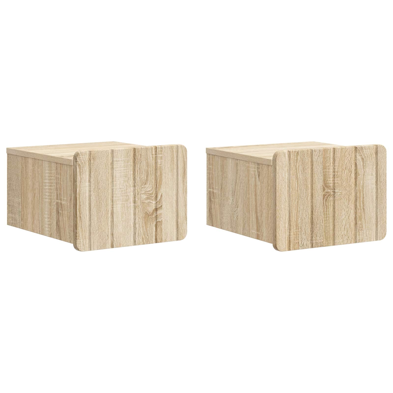 vidaXL Wandbeugel Bedkast 2 pcs Wit 33 x 34,5 x 24 cm Bewerkt hout