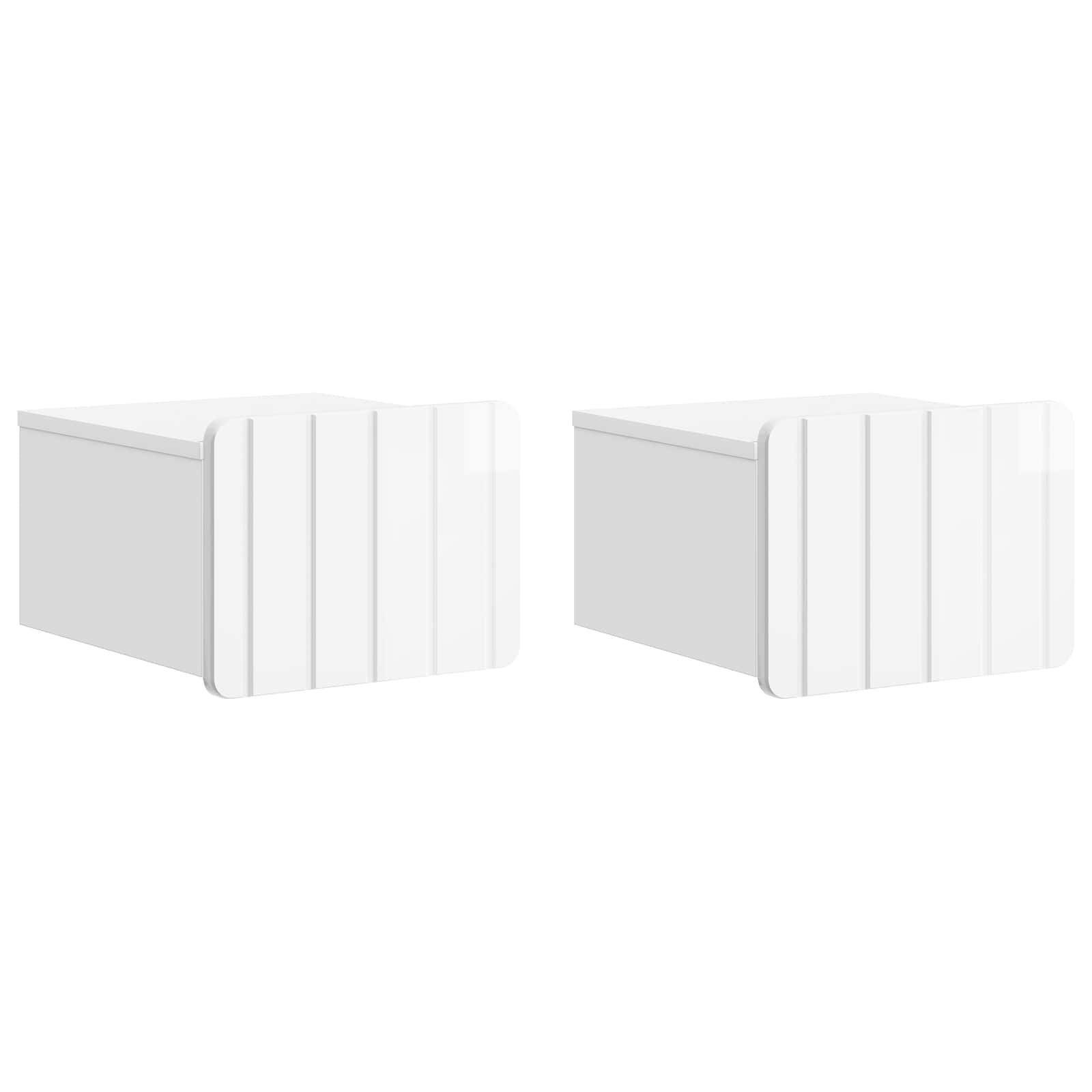 vidaXL Wandbeugel Bedkast 2 pcs Wit 33 x 34,5 x 24 cm Bewerkt hout