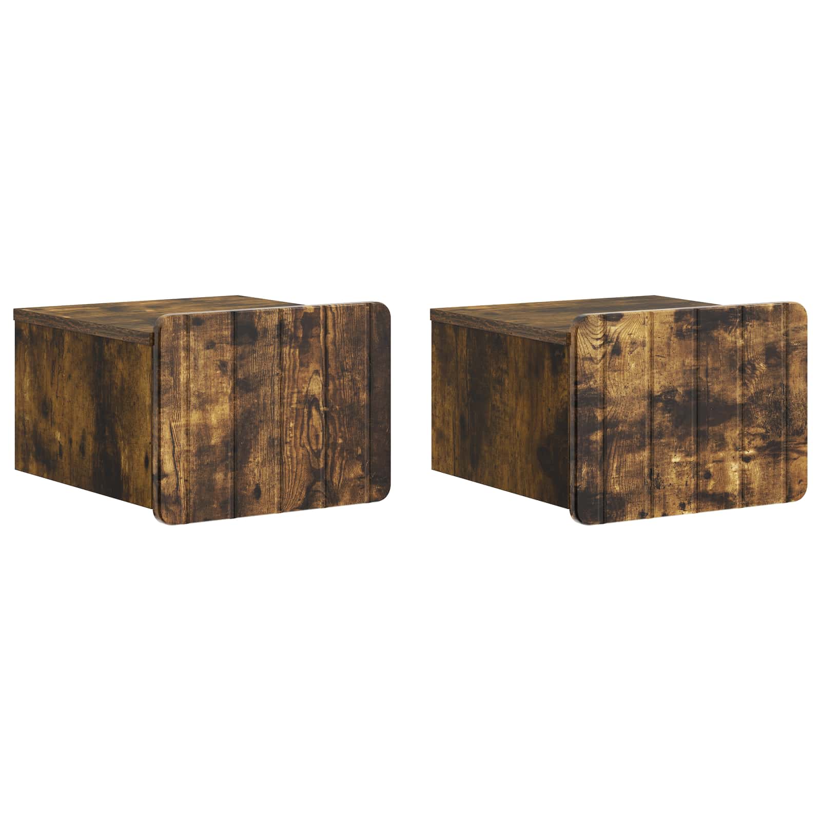 vidaXL Wandbeugel Bedkast 2 pcs Wit 33 x 34,5 x 24 cm Bewerkt hout