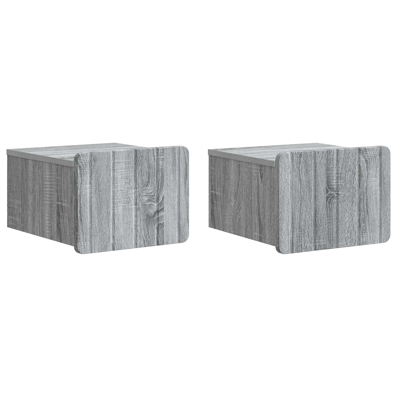 vidaXL Wandbeugel Bedkast 2 pcs Wit 33 x 34,5 x 24 cm Bewerkt hout