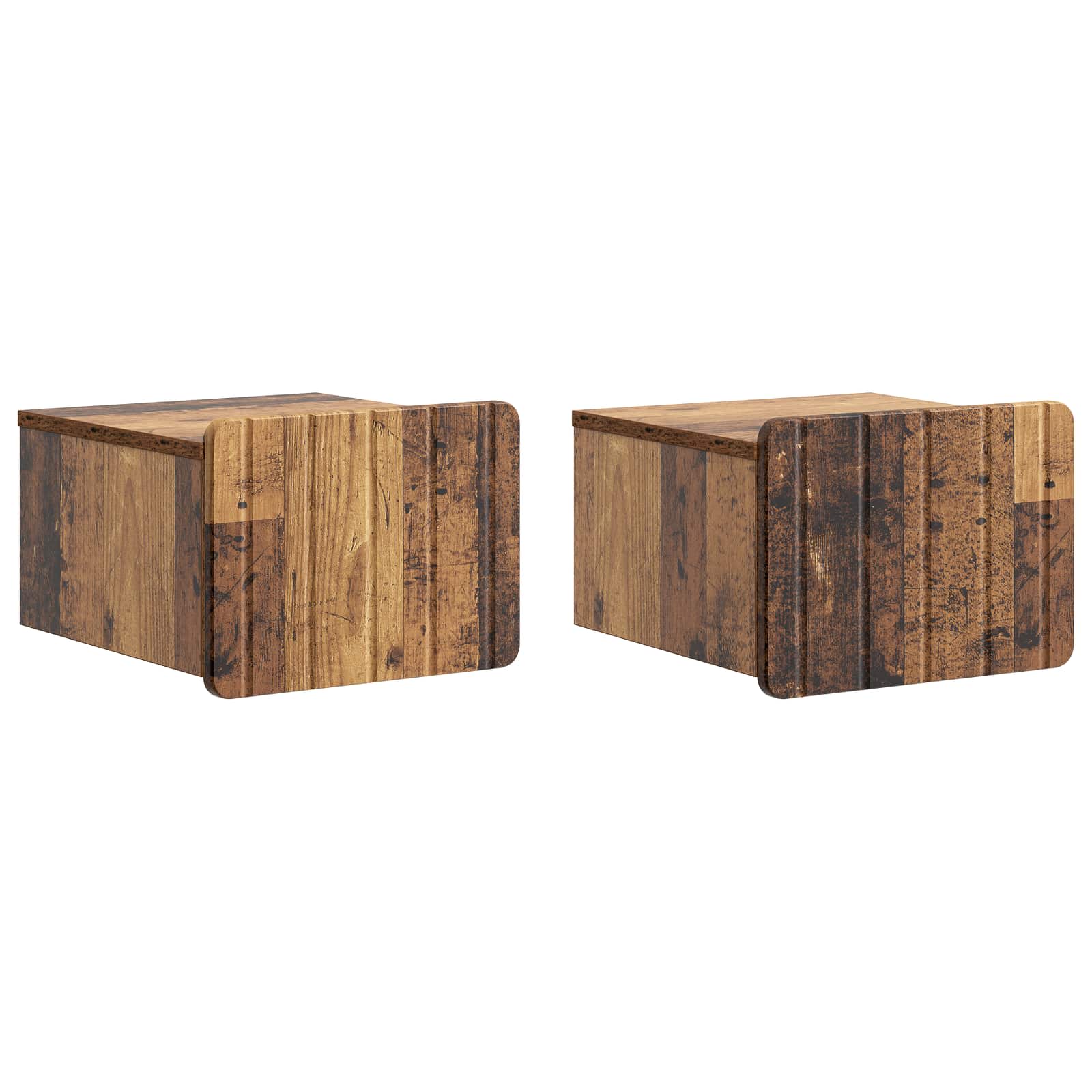 vidaXL Wandbeugel Bedkast 2 pcs Wit 33 x 34,5 x 24 cm Bewerkt hout