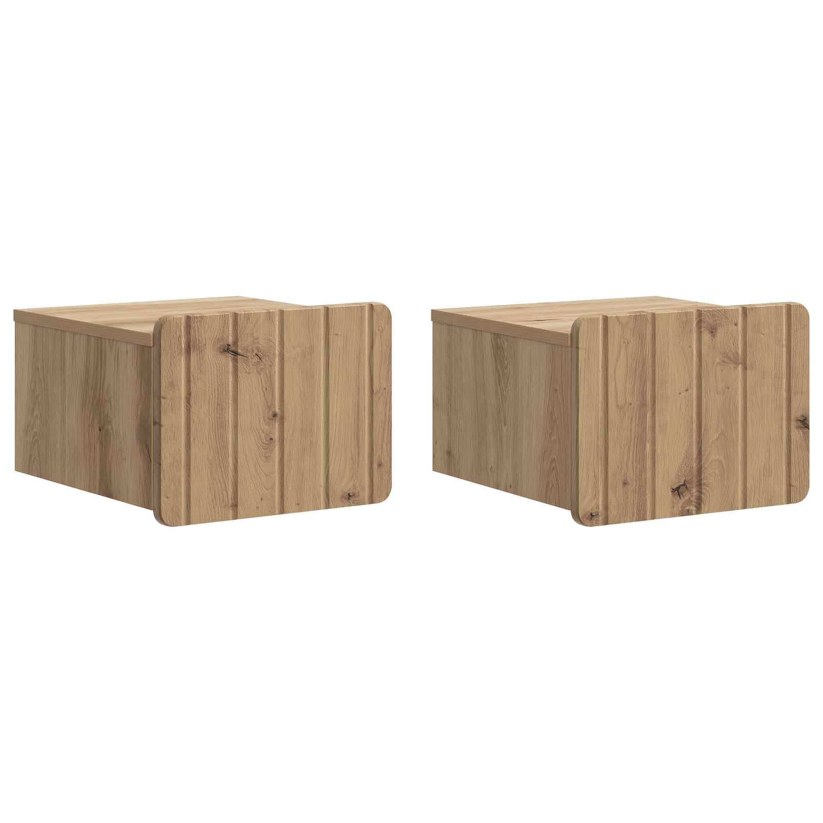 vidaXL Wandbeugel Bedkast 2 pcs Wit 33 x 34,5 x 24 cm Bewerkt hout