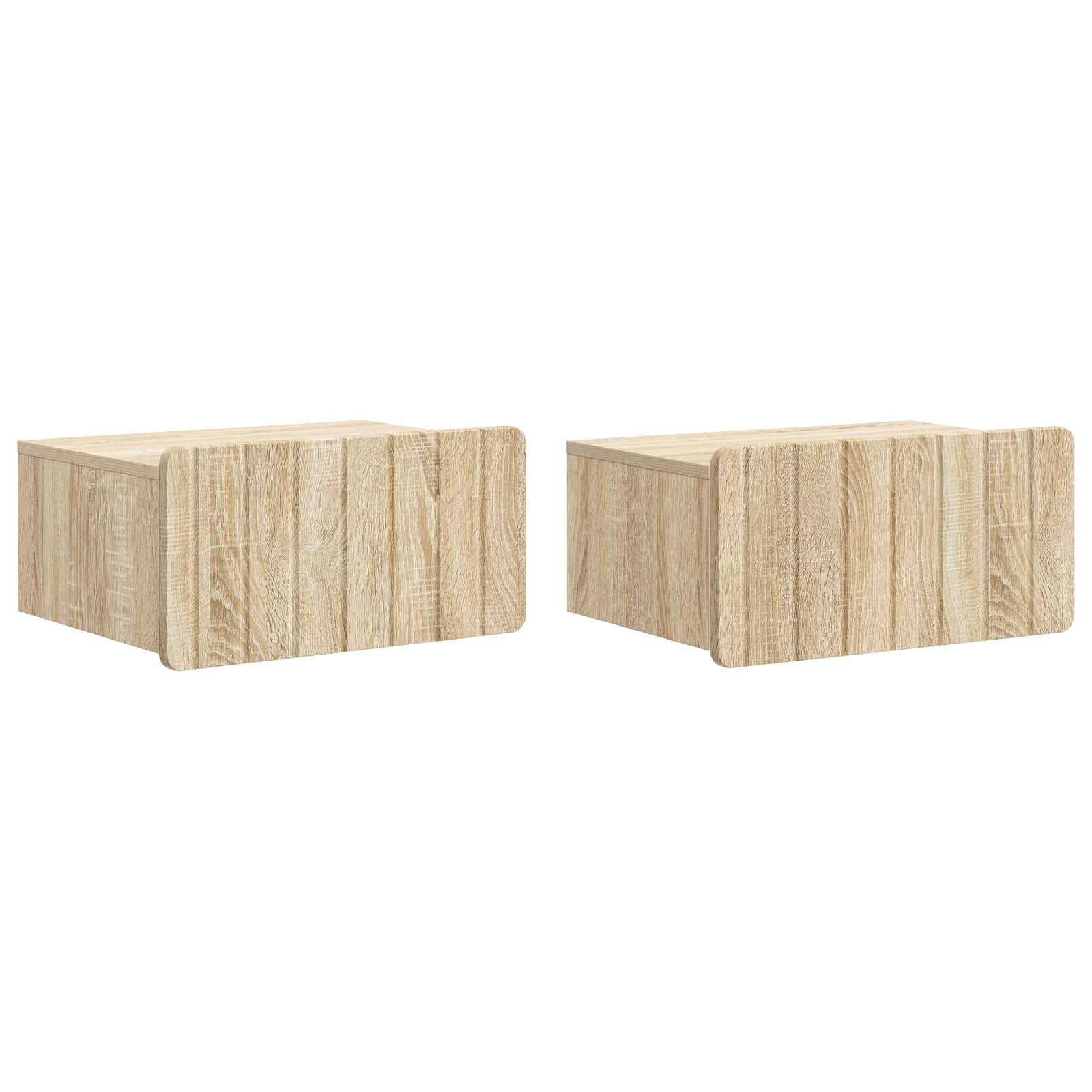 vidaXL Wandbeugel Bedkast 2 pcs Wit 49 x 34,5 x 24 cm Bewerkt hout