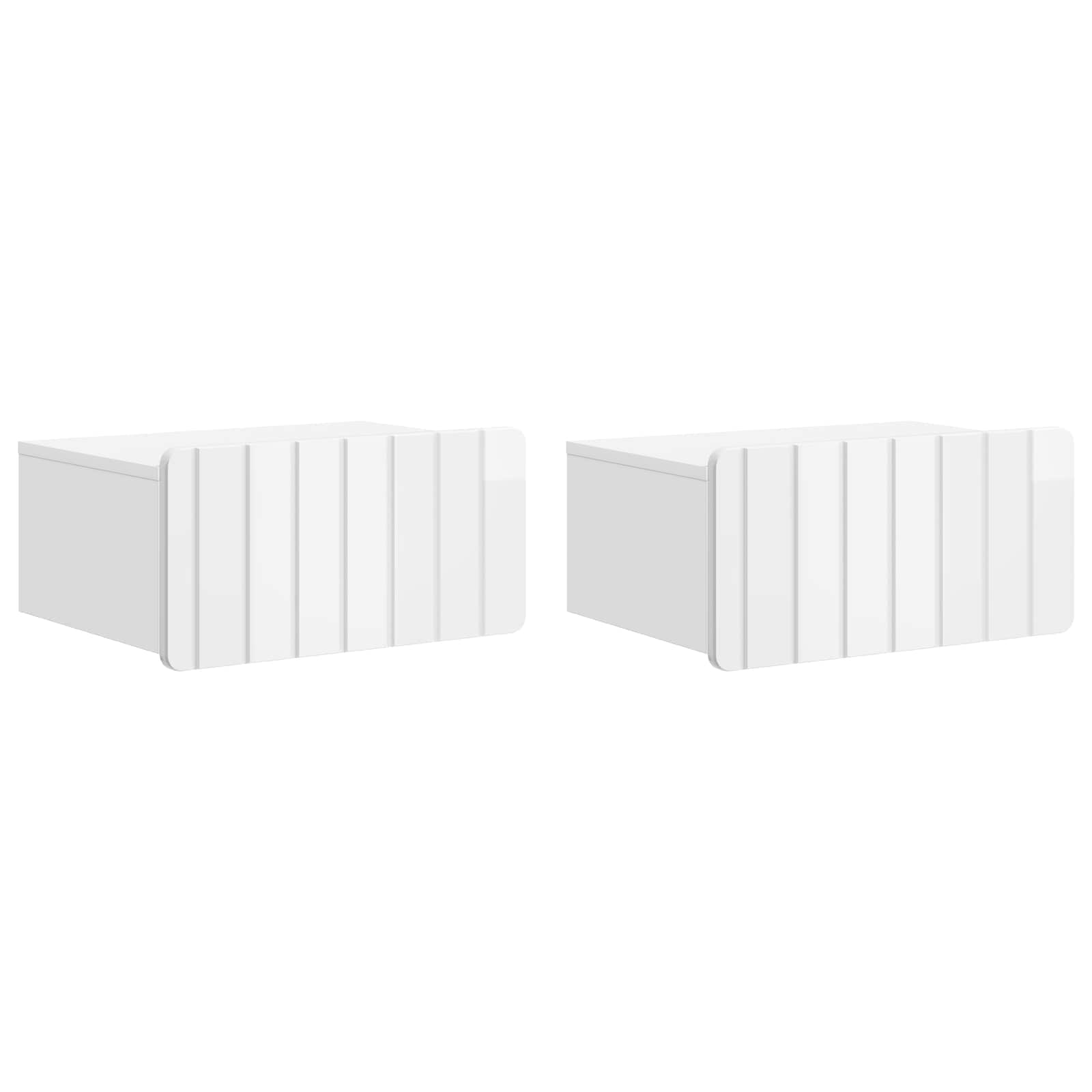 vidaXL Wandbeugel Bedkast 2 pcs Wit 49 x 34,5 x 24 cm Bewerkt hout