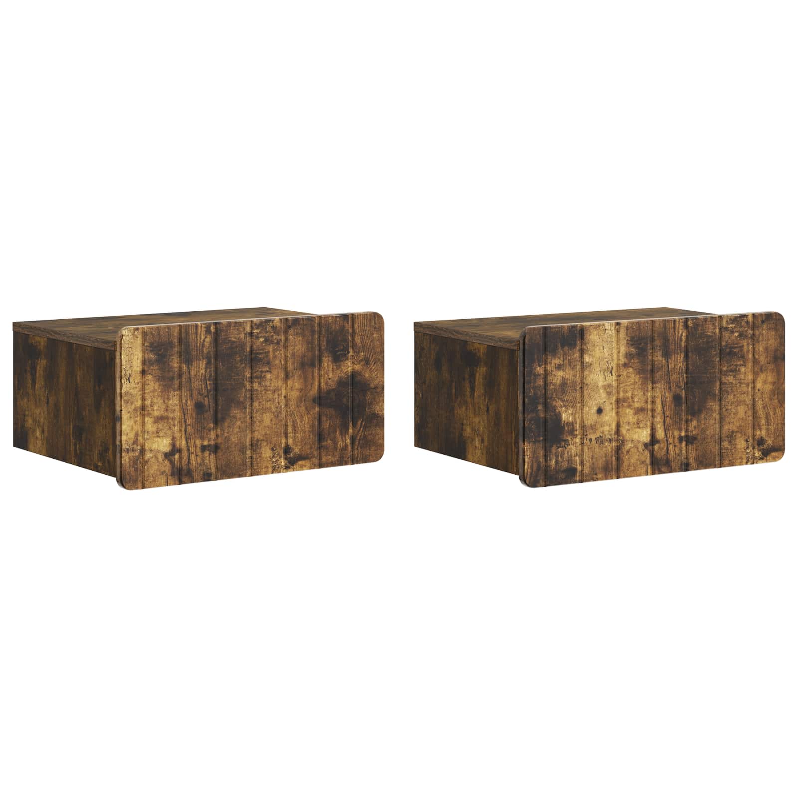 vidaXL Wandbeugel Bedkast 2 pcs Wit 49 x 34,5 x 24 cm Bewerkt hout