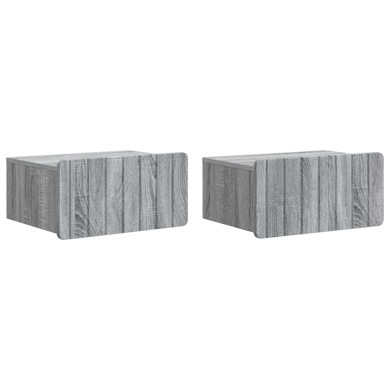 vidaXL Wandbeugel Bedkast 2 pcs Wit 49 x 34,5 x 24 cm Bewerkt hout