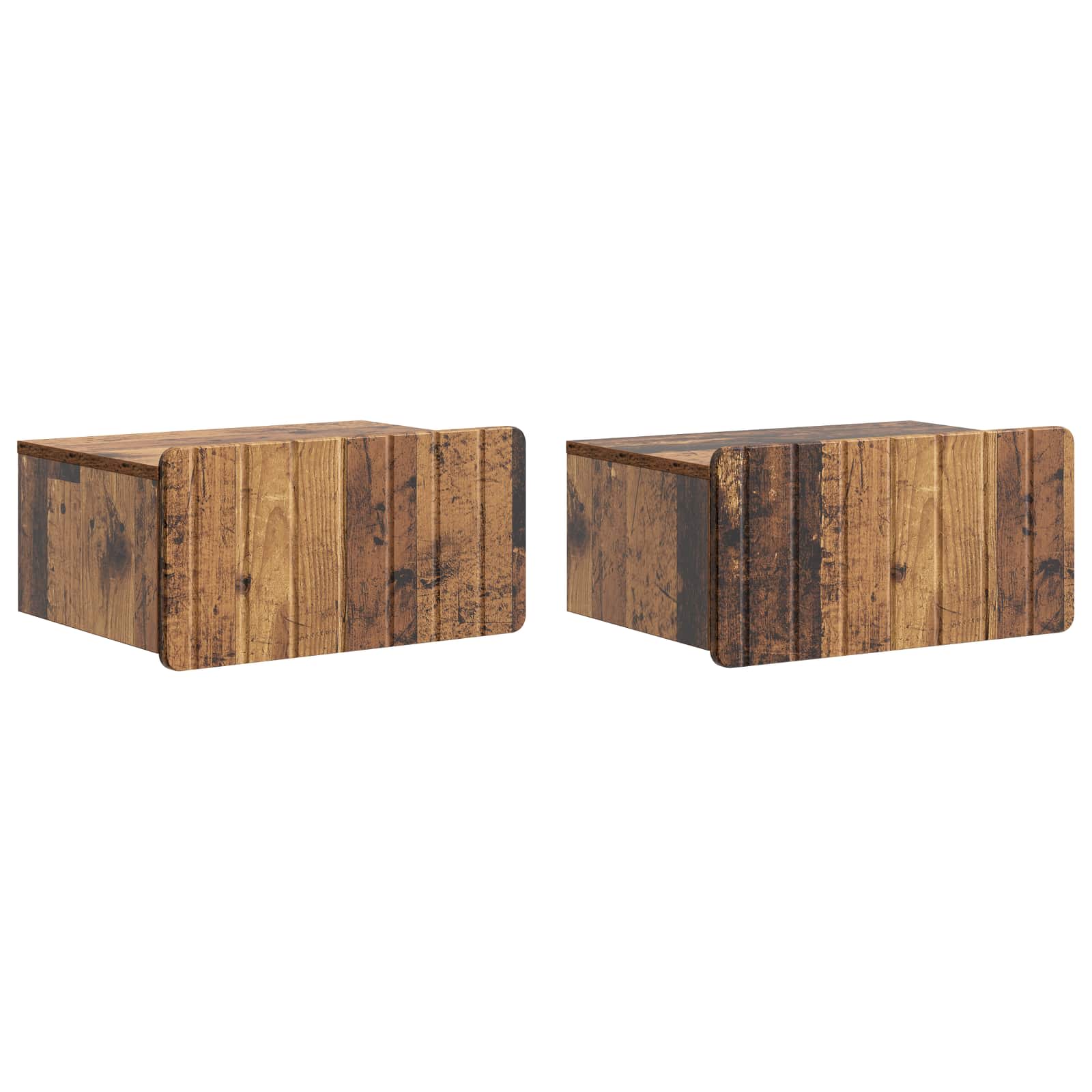 vidaXL Wandbeugel Bedkast 2 pcs Wit 49 x 34,5 x 24 cm Bewerkt hout