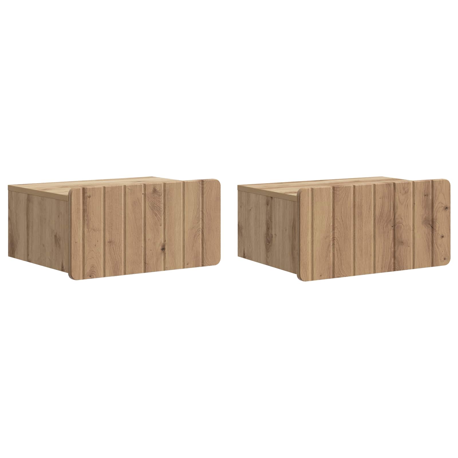 vidaXL Wandbeugel Bedkast 2 pcs Wit 49 x 34,5 x 24 cm Bewerkt hout