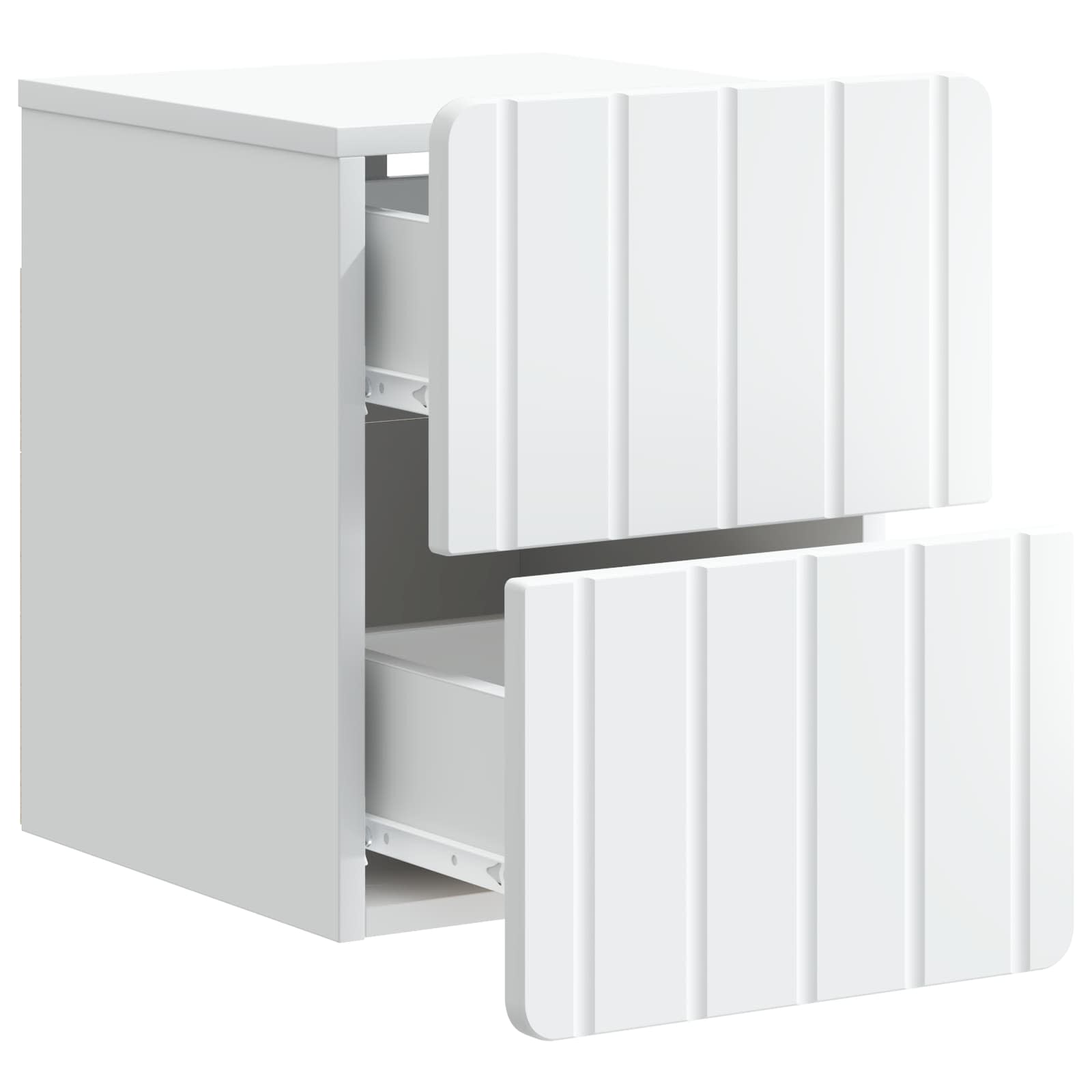 vidaXL Wandbeugel Bedkast 2 pcs Wit 33 x 34,5 x 43 cm Bewerkt hout