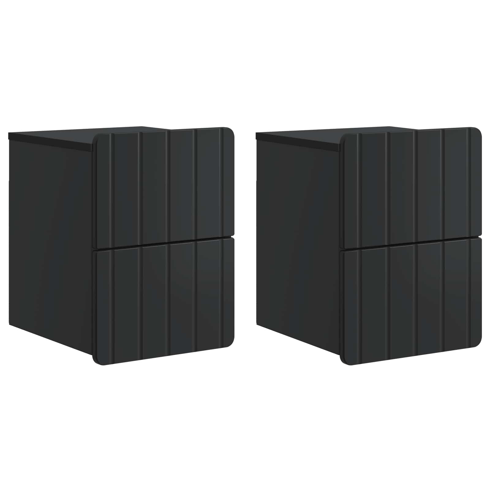 vidaXL Wandbeugel Bedkast 2 pcs Wit 33 x 34,5 x 43 cm Bewerkt hout