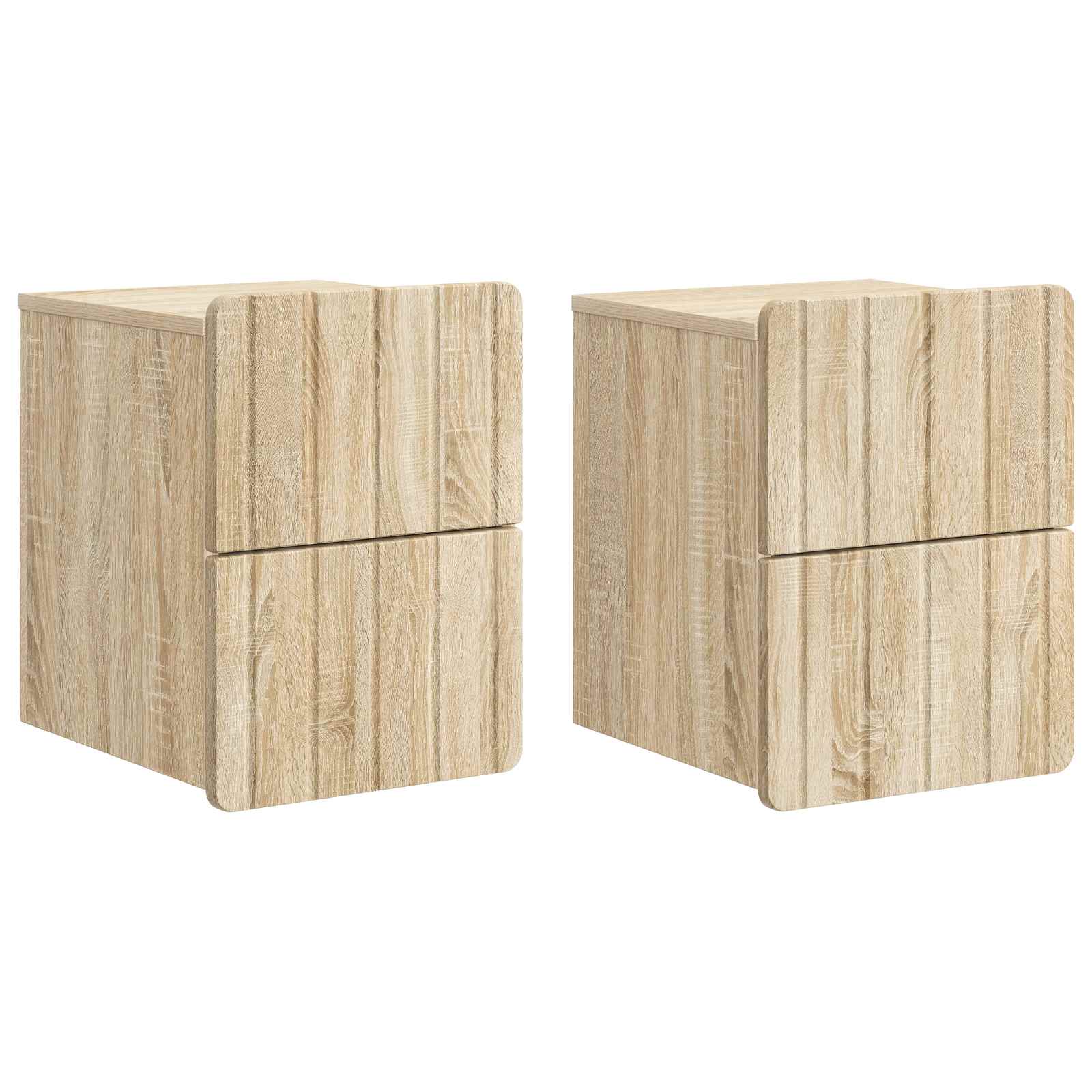 vidaXL Wandbeugel Bedkast 2 pcs Wit 33 x 34,5 x 43 cm Bewerkt hout