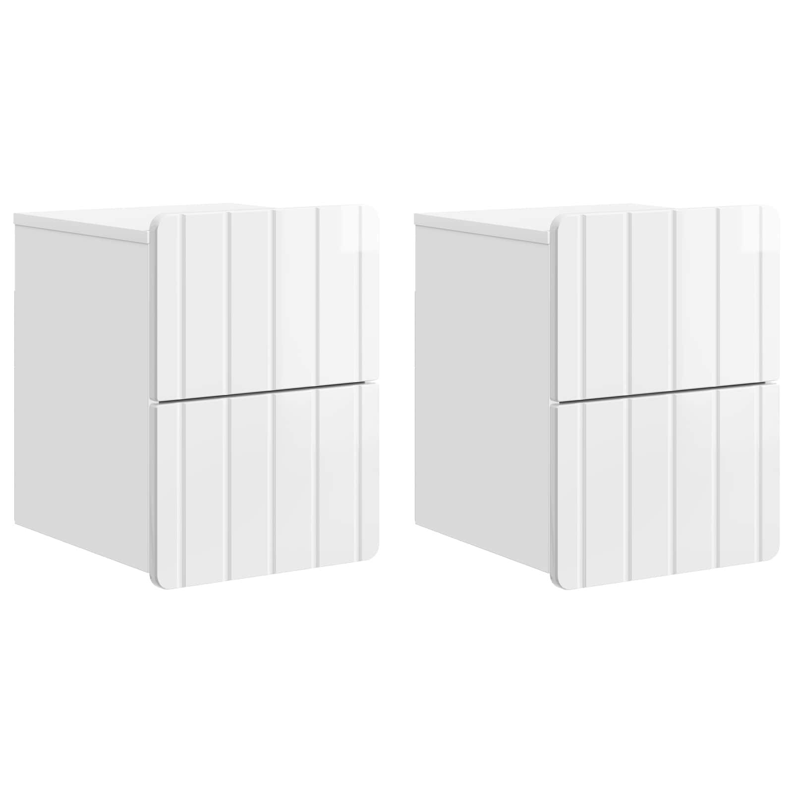 vidaXL Wandbeugel Bedkast 2 pcs Wit 33 x 34,5 x 43 cm Bewerkt hout