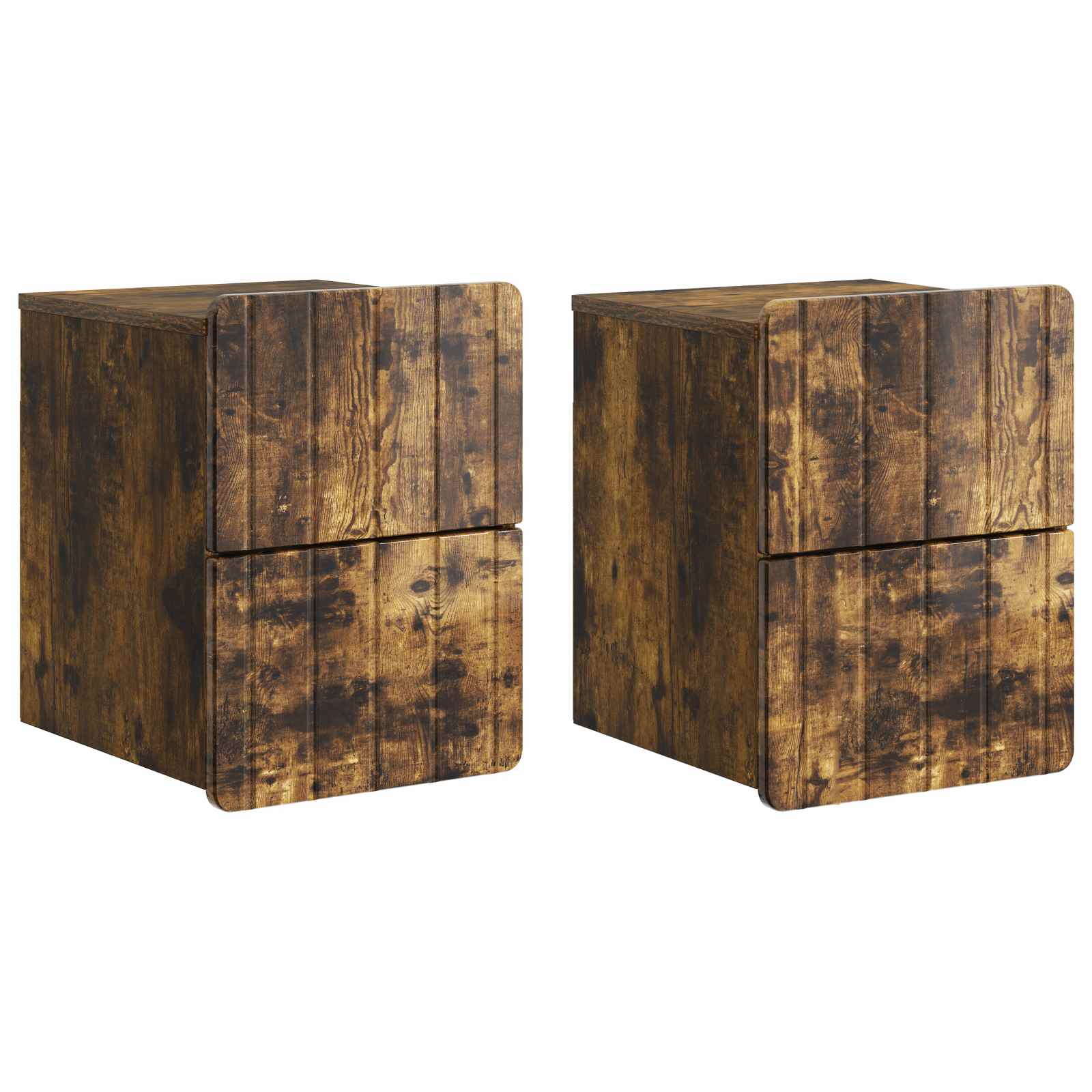 vidaXL Wandbeugel Bedkast 2 pcs Wit 33 x 34,5 x 43 cm Bewerkt hout