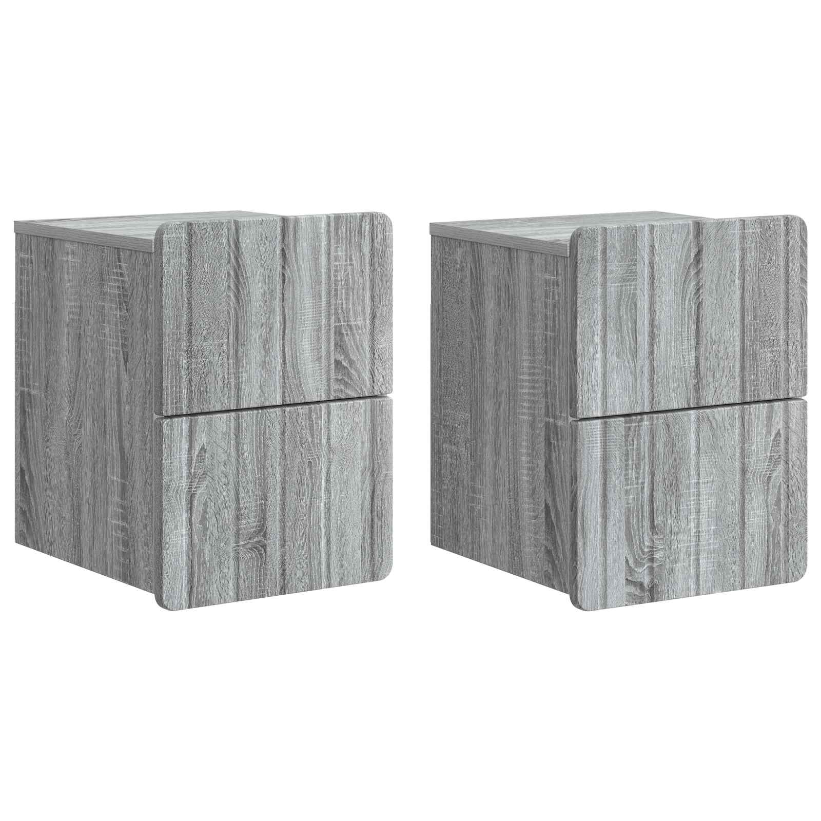 vidaXL Wandbeugel Bedkast 2 pcs Wit 33 x 34,5 x 43 cm Bewerkt hout