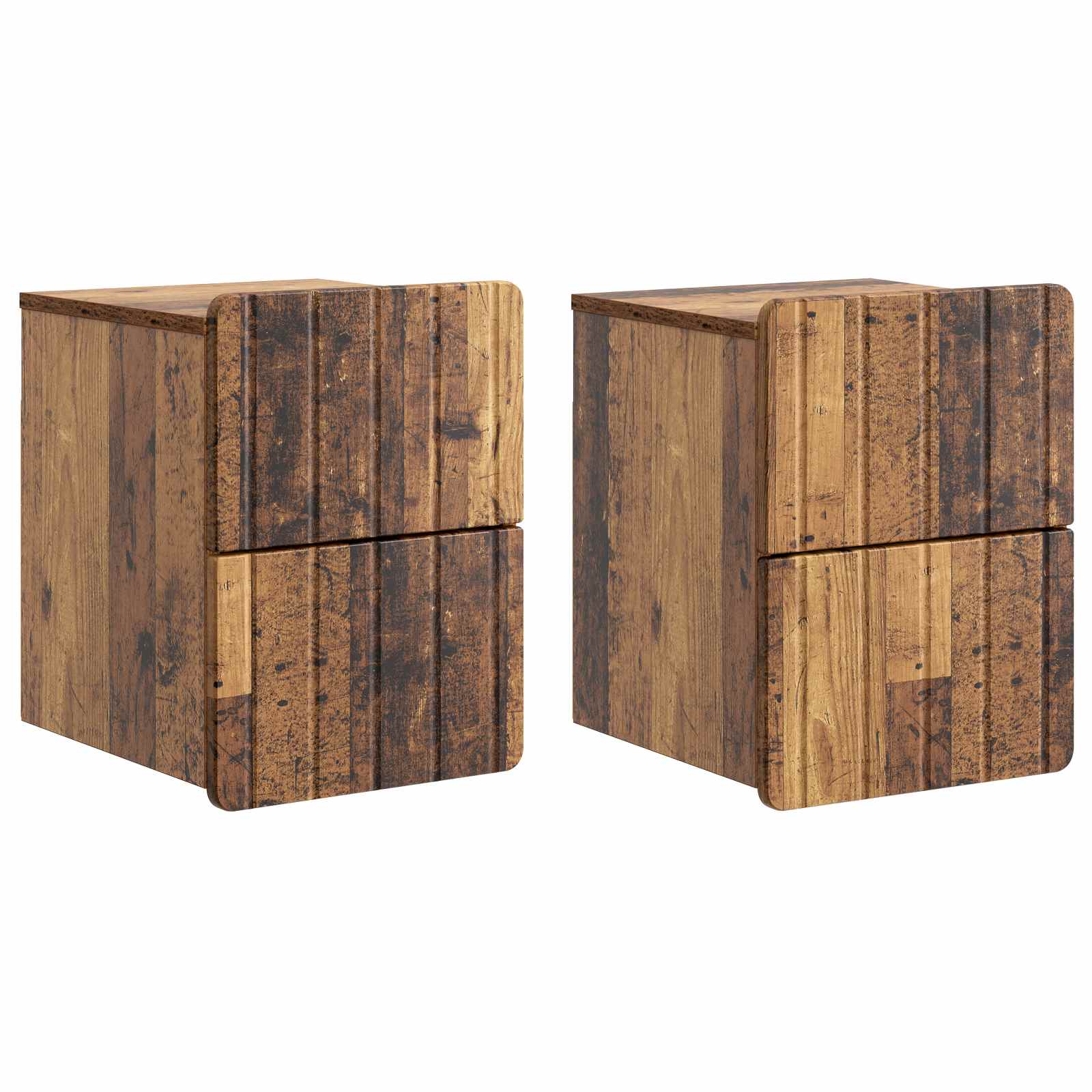 vidaXL Wandbeugel Bedkast 2 pcs Wit 33 x 34,5 x 43 cm Bewerkt hout