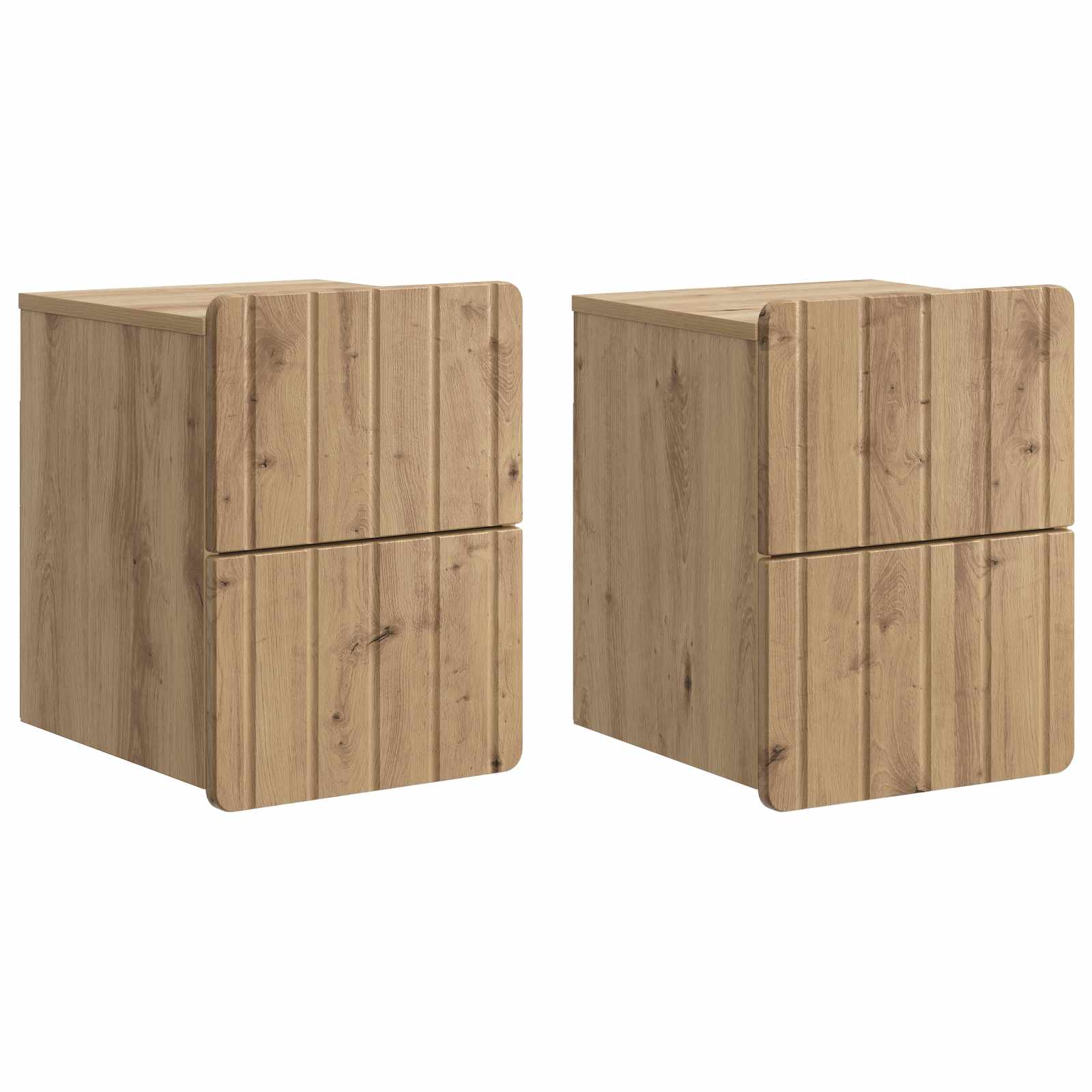 vidaXL Wandbeugel Bedkast 2 pcs Wit 33 x 34,5 x 43 cm Bewerkt hout