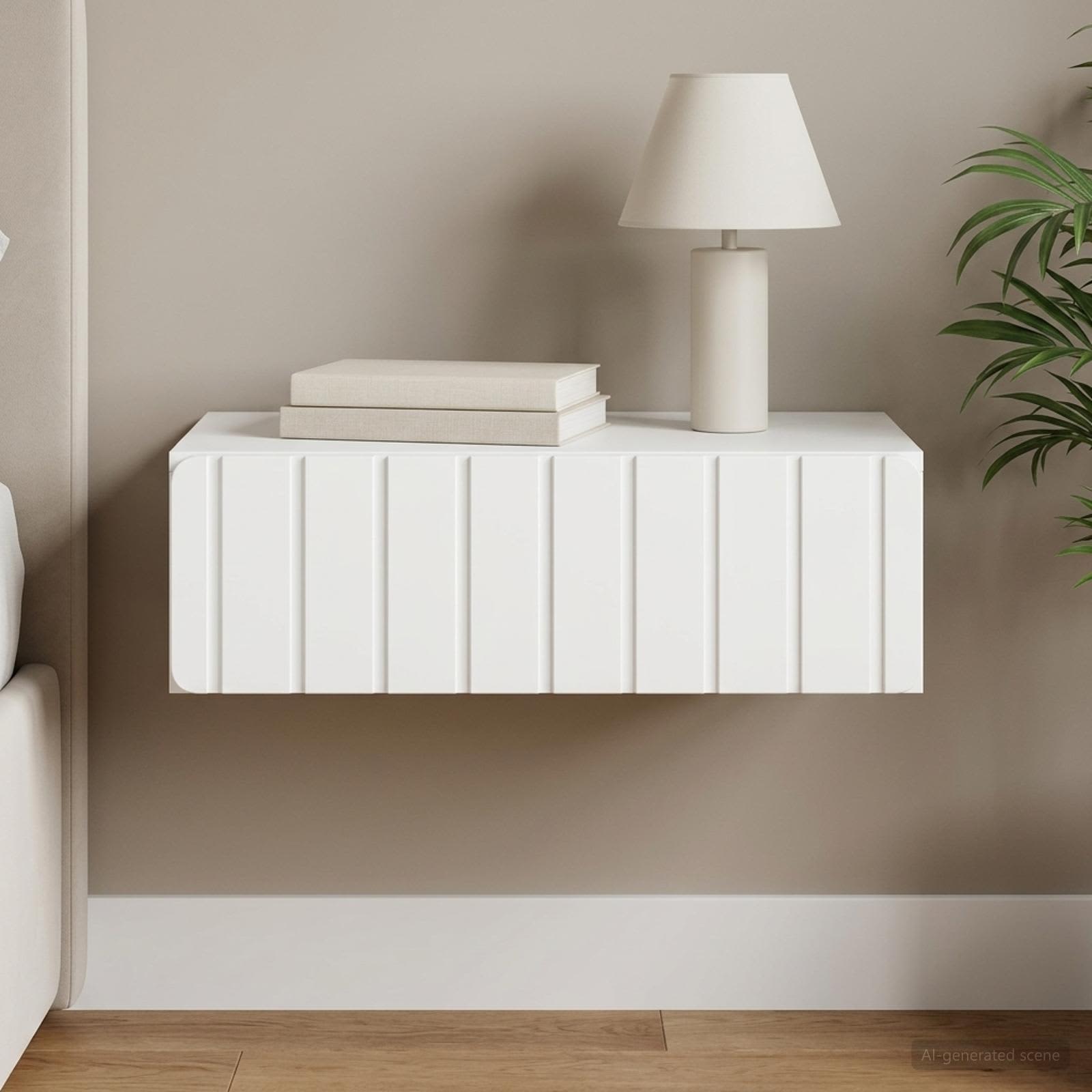vidaXL Wandmontage Zijtafel Zwart 59 x 34,5 x 17 cm Bewerkt hout