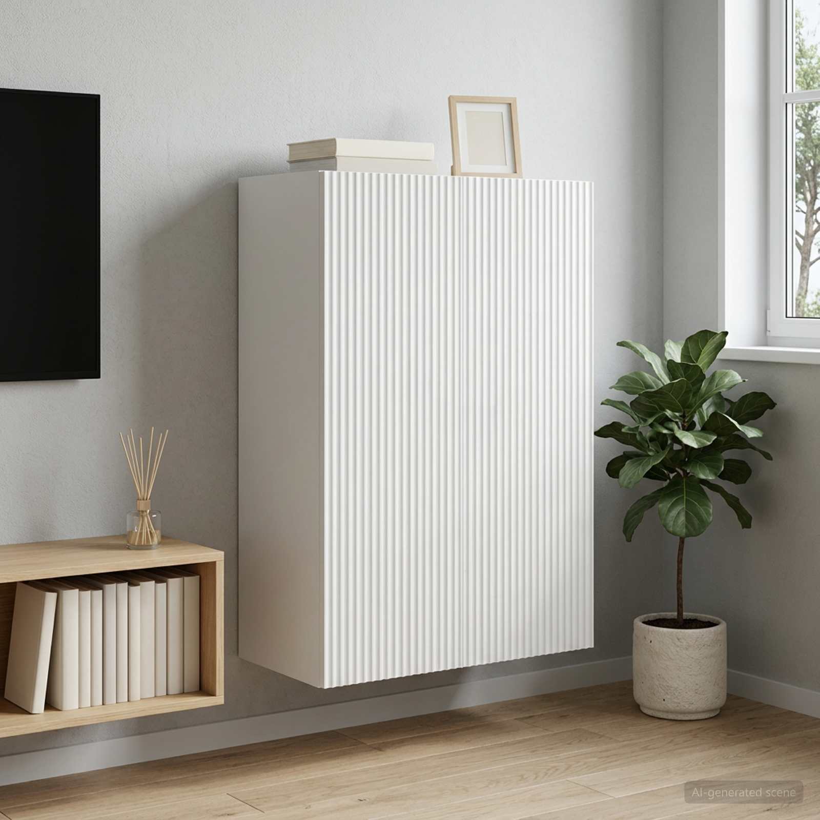 vidaXL Wandkast Wit 66 x 34,5 x 90 cm Bewerkt hout