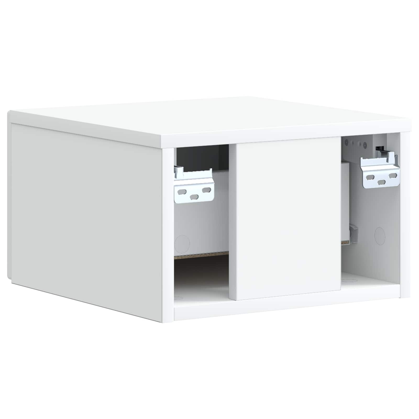 vidaXL Wandbeugel Bedkast 2 pcs Wit 33 x 34,5 x 20 cm Bewerkt hout