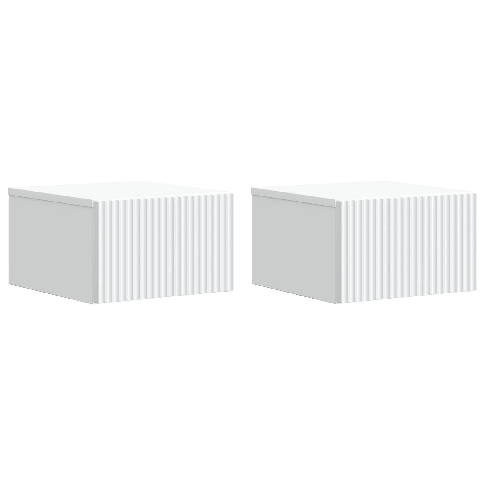 vidaXL Wandbeugel Bedkast 2 pcs Wit 33 x 34,5 x 20 cm Bewerkt hout