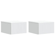 vidaXL Wandbeugel Bedkast 2 pcs Wit 33 x 34,5 x 20 cm Bewerkt hout