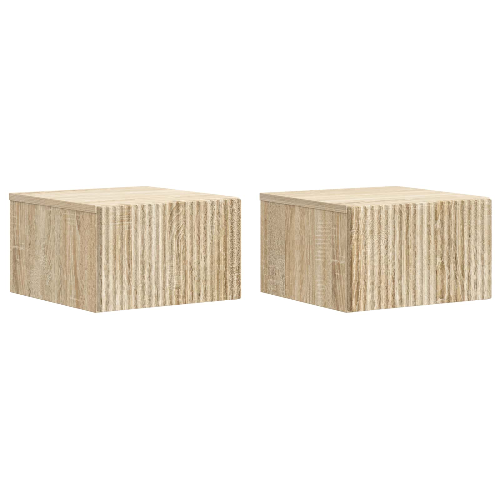 vidaXL Wandbeugel Bedkast 2 pcs Wit 33 x 34,5 x 20 cm Bewerkt hout