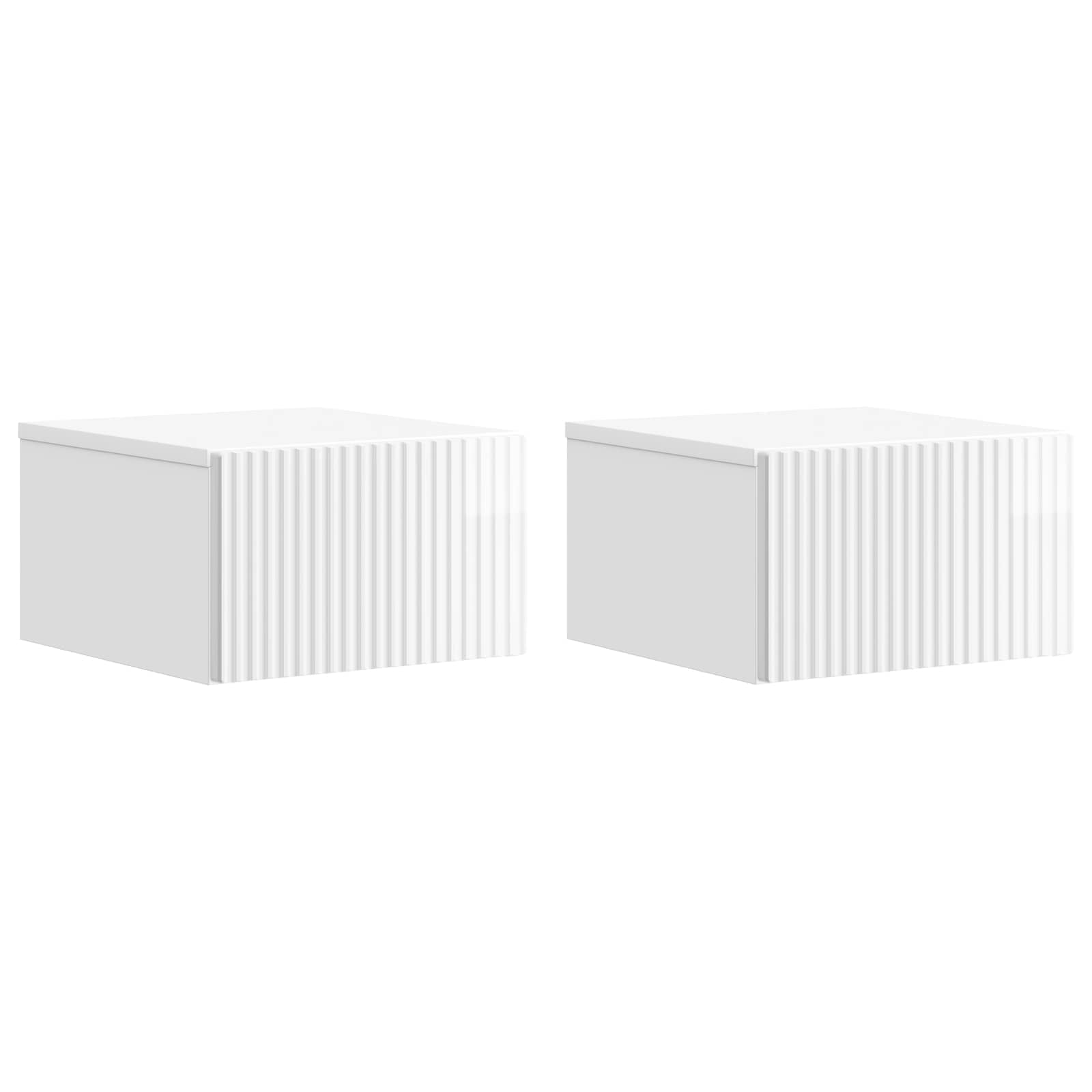 vidaXL Wandbeugel Bedkast 2 pcs Wit 33 x 34,5 x 20 cm Bewerkt hout