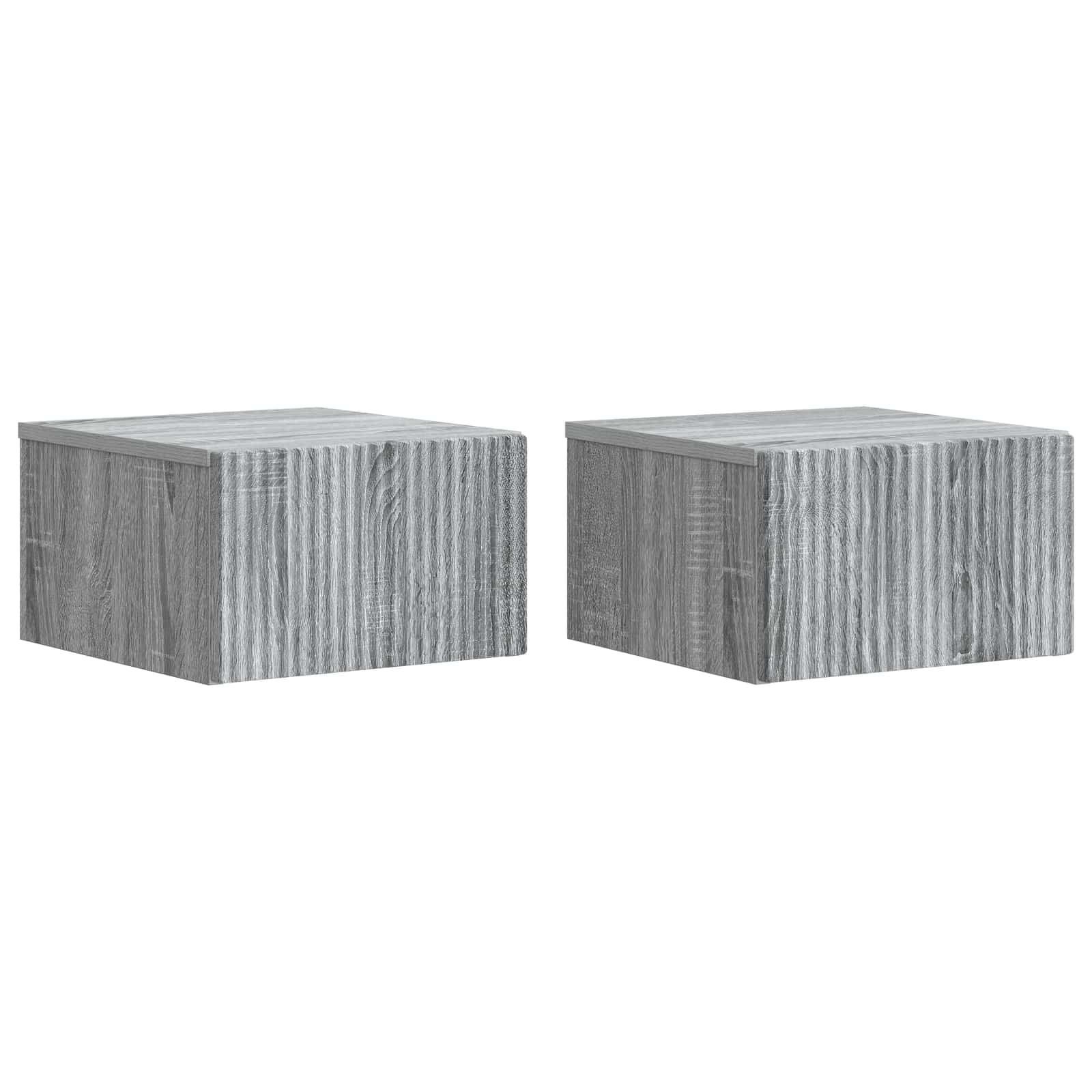 vidaXL Wandbeugel Bedkast 2 pcs Wit 33 x 34,5 x 20 cm Bewerkt hout