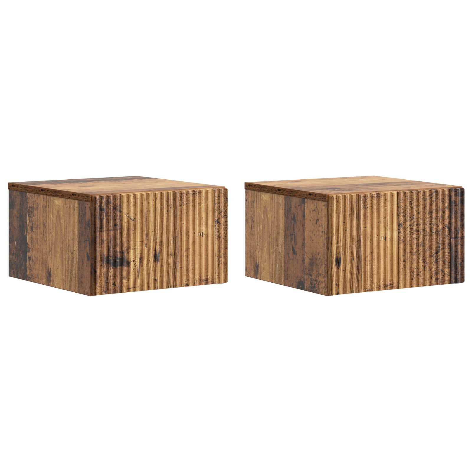 vidaXL Wandbeugel Bedkast 2 pcs Wit 33 x 34,5 x 20 cm Bewerkt hout