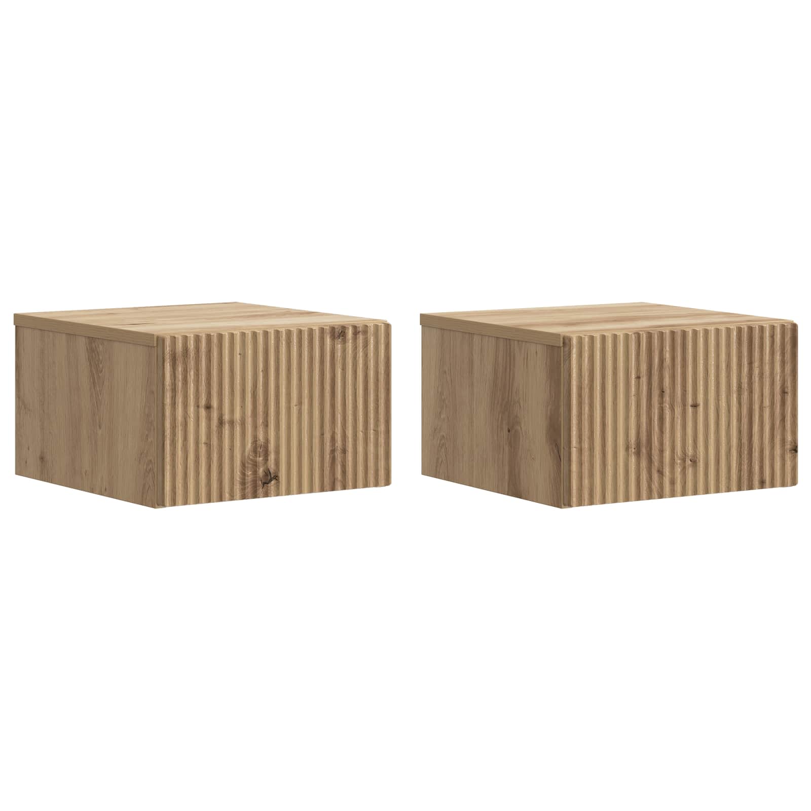 vidaXL Wandbeugel Bedkast 2 pcs Wit 33 x 34,5 x 20 cm Bewerkt hout