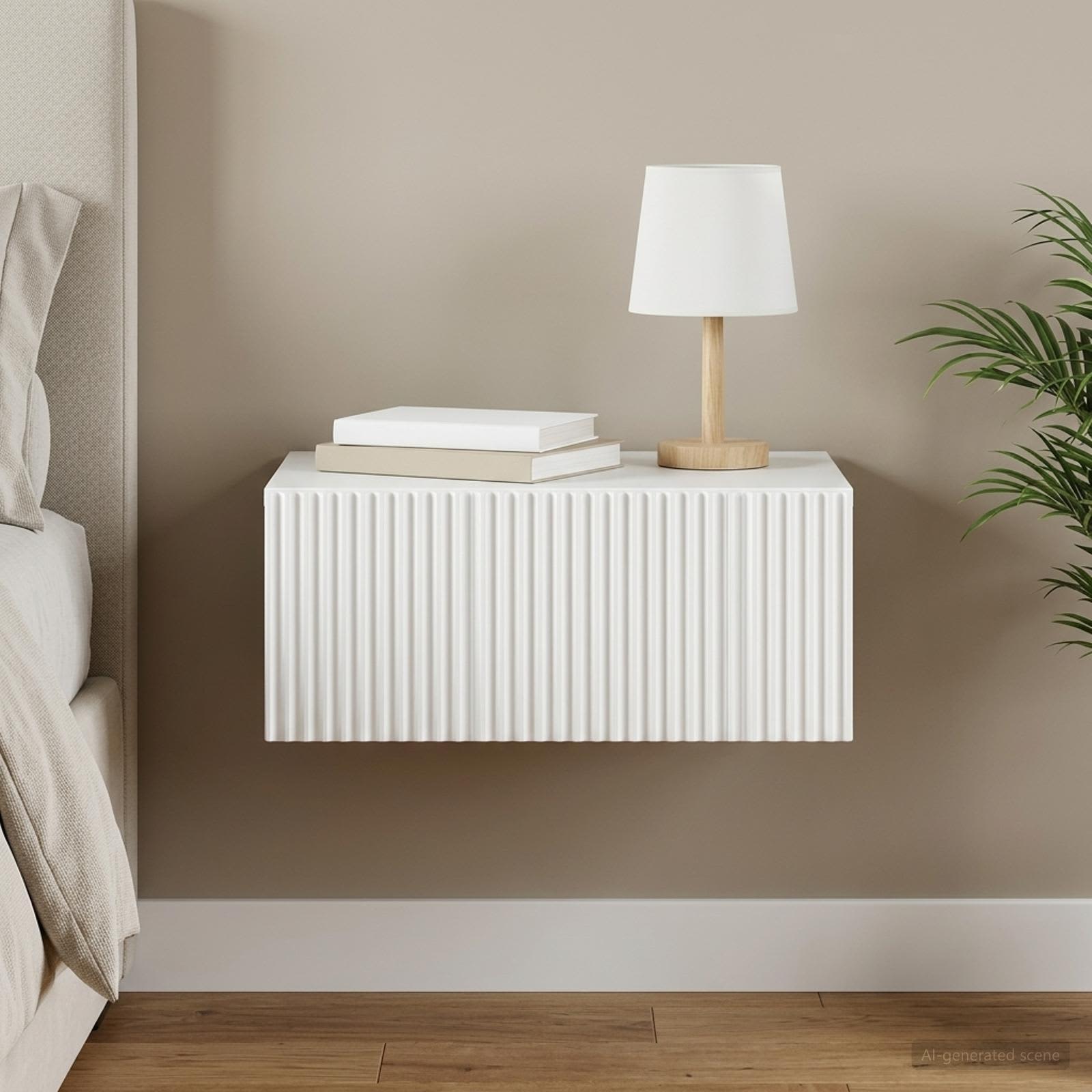 vidaXL Wandbeugel Bedkast 2 pcs Wit 49 x 34,5 x 20 cm Bewerkt hout