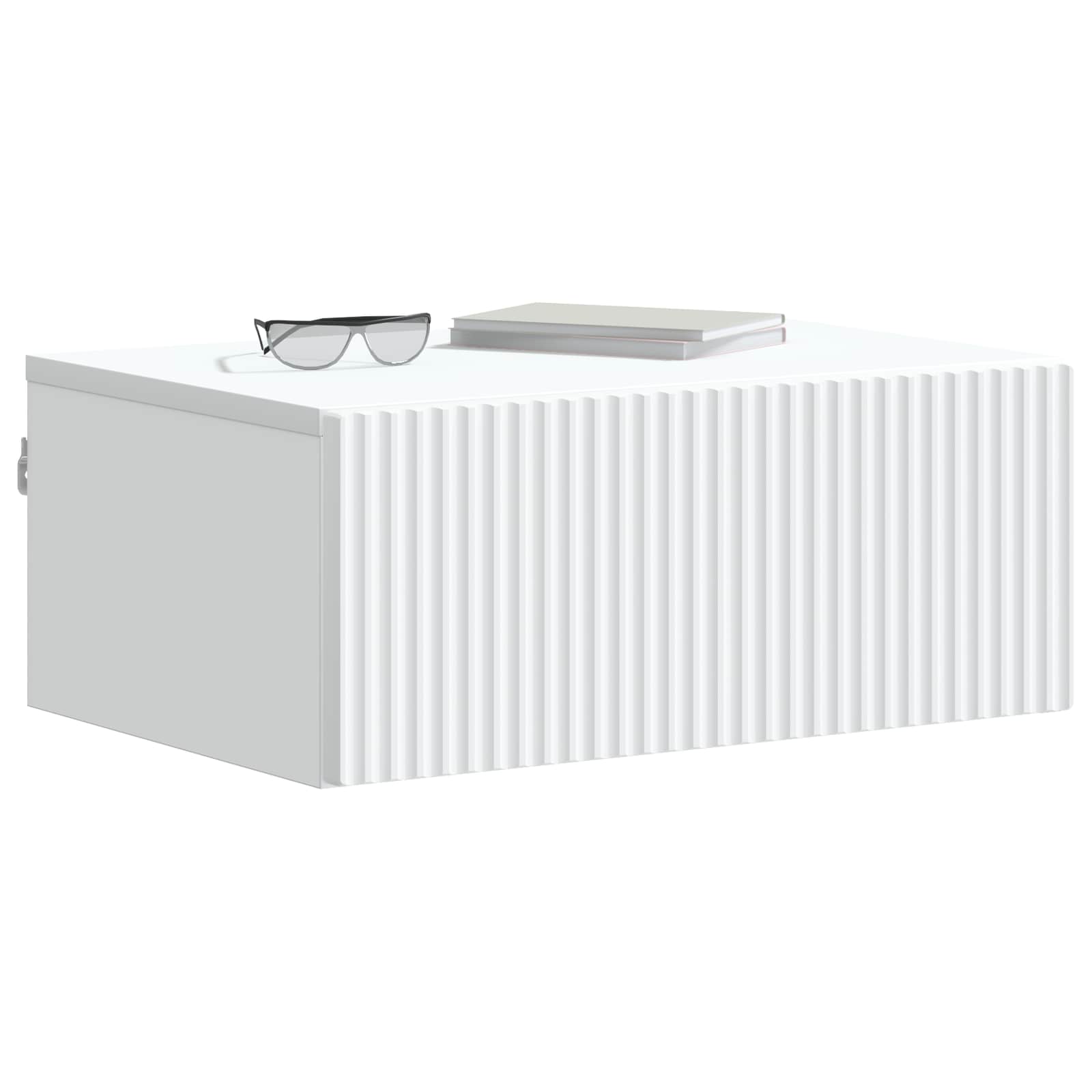 vidaXL Wandbeugel Bedkast 2 pcs Wit 49 x 34,5 x 20 cm Bewerkt hout