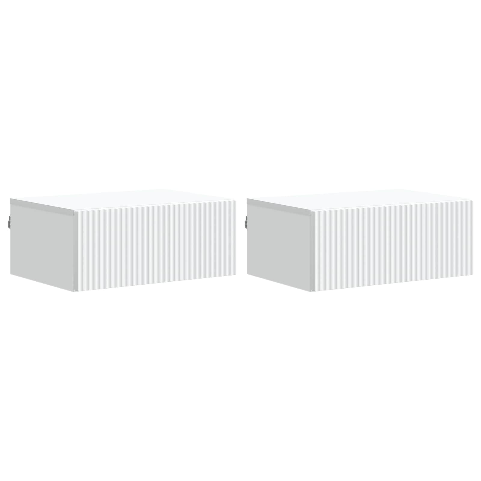 vidaXL Wandbeugel Bedkast 2 pcs Wit 49 x 34,5 x 20 cm Bewerkt hout