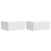 vidaXL Wandbeugel Bedkast 2 pcs Wit 49 x 34,5 x 20 cm Bewerkt hout