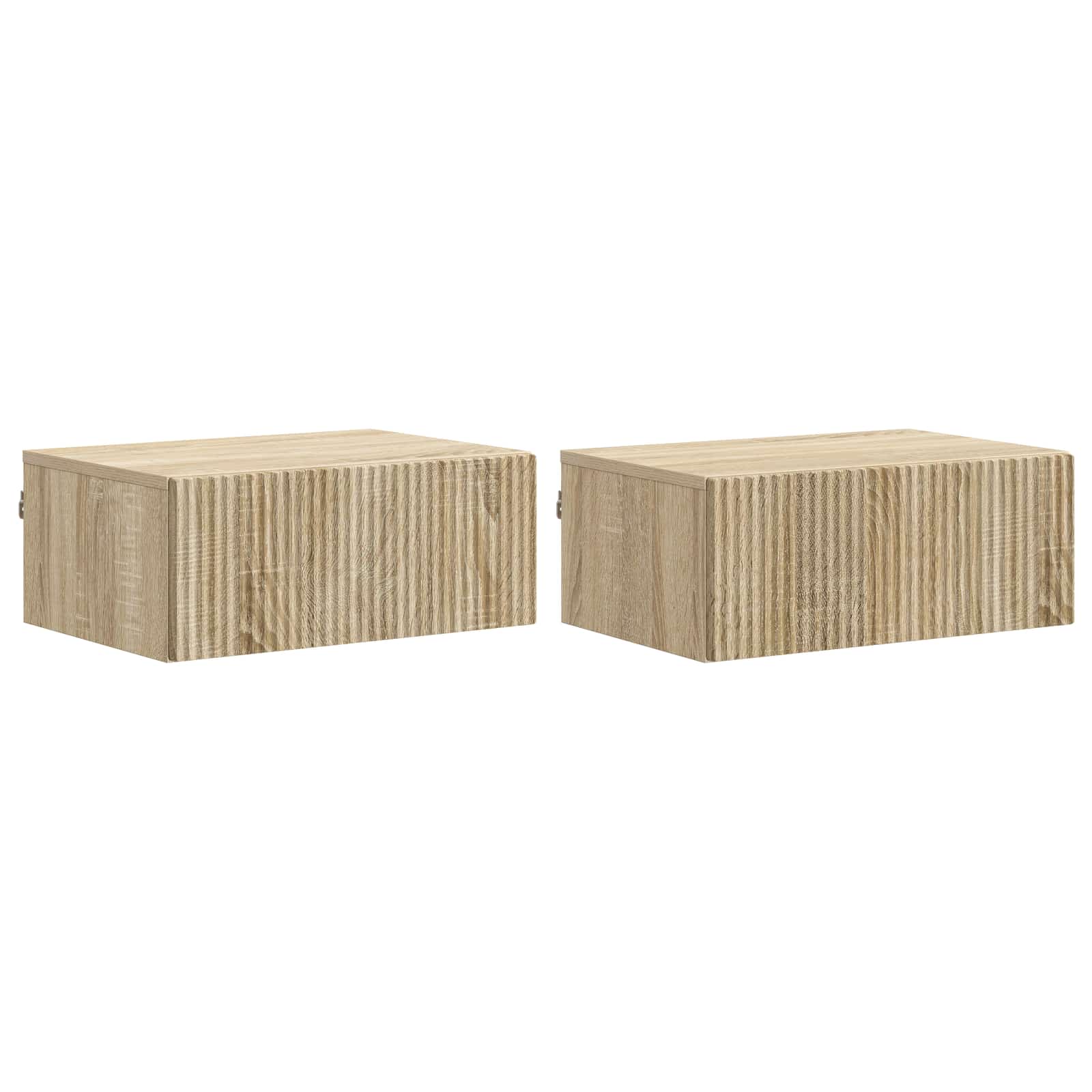 vidaXL Wandbeugel Bedkast 2 pcs Wit 49 x 34,5 x 20 cm Bewerkt hout