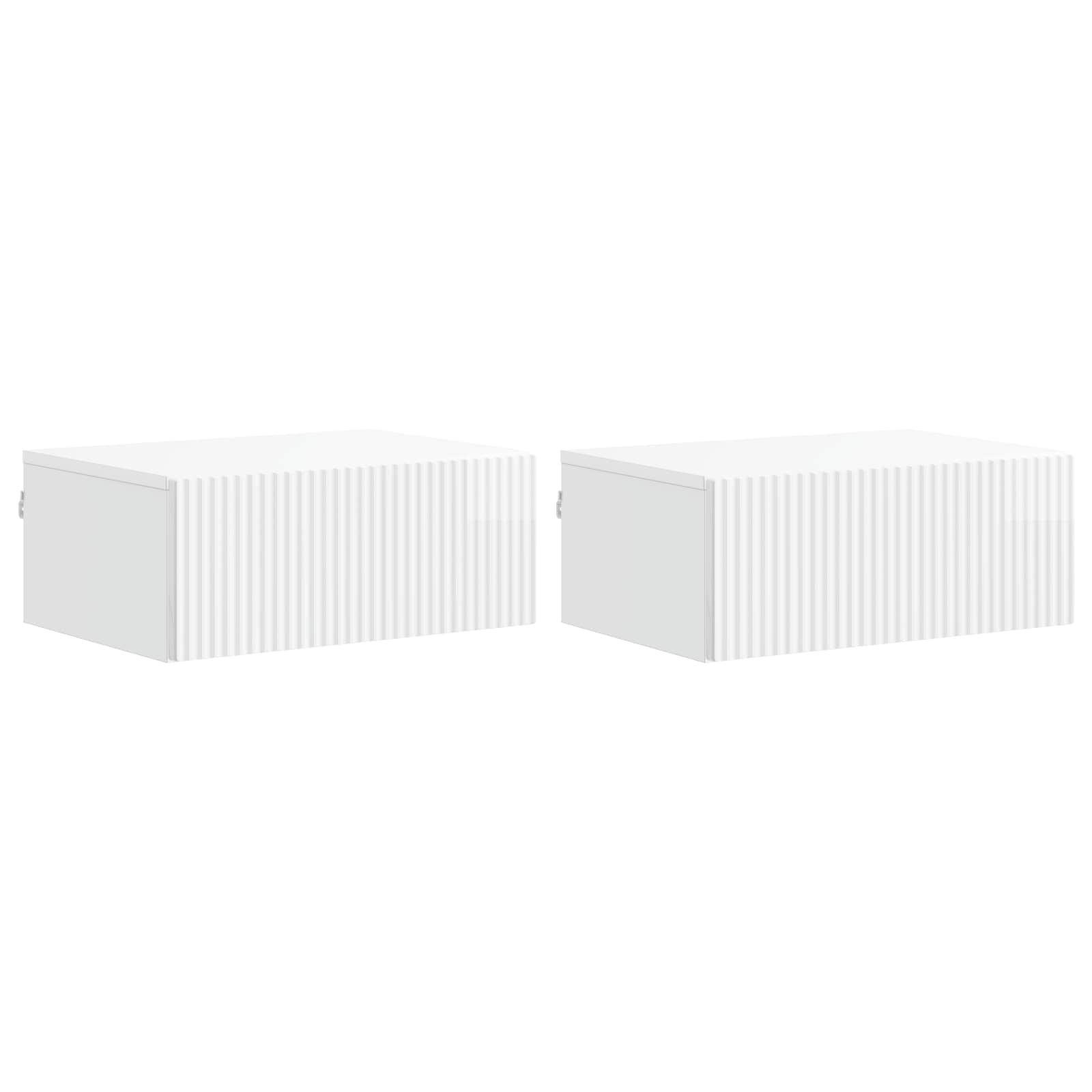 vidaXL Wandbeugel Bedkast 2 pcs Wit 49 x 34,5 x 20 cm Bewerkt hout