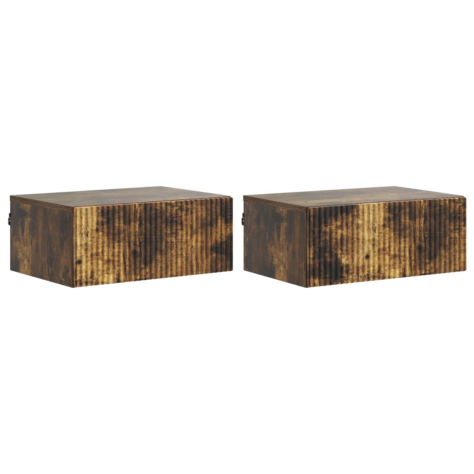 vidaXL Wandbeugel Bedkast 2 pcs Wit 49 x 34,5 x 20 cm Bewerkt hout