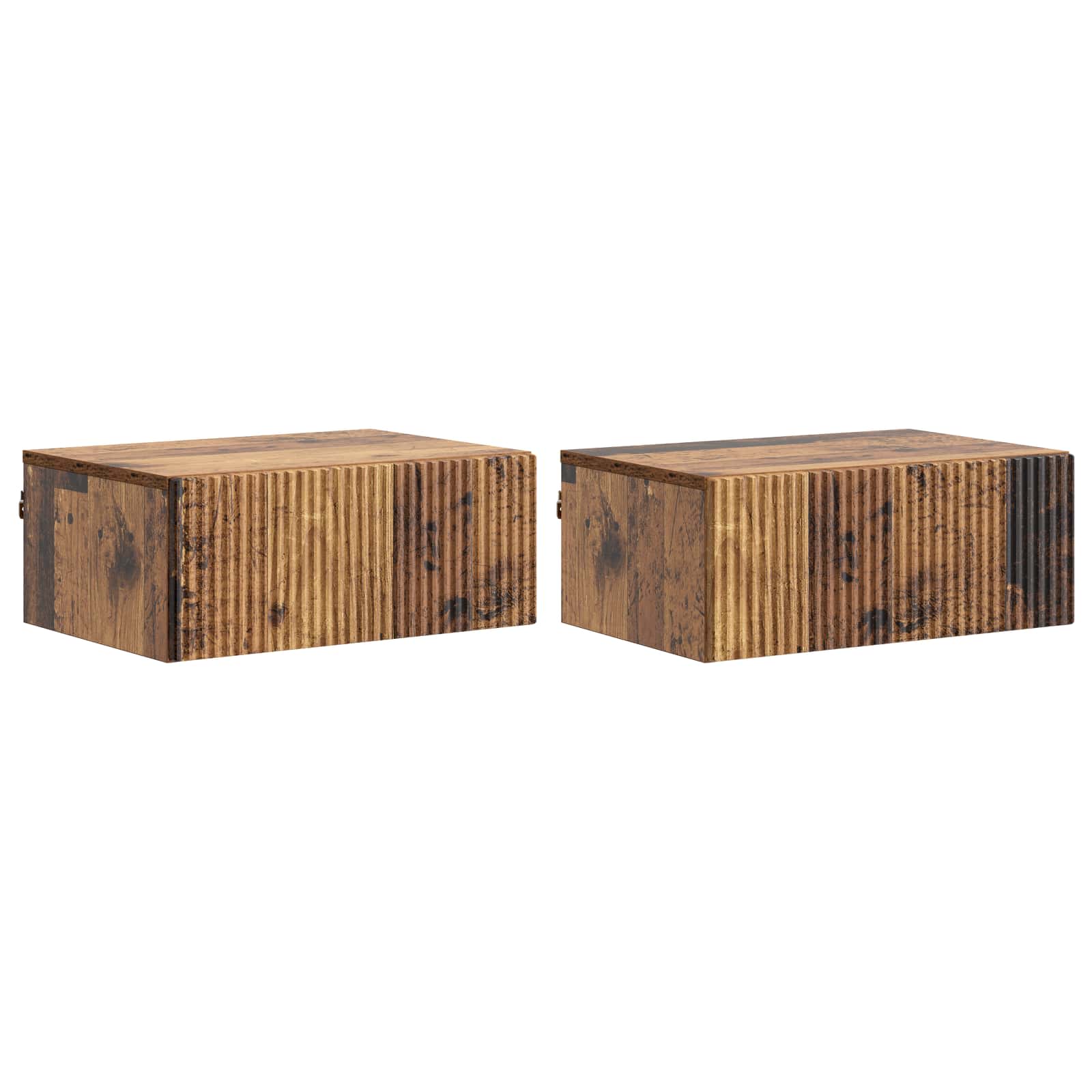 vidaXL Wandbeugel Bedkast 2 pcs Wit 49 x 34,5 x 20 cm Bewerkt hout
