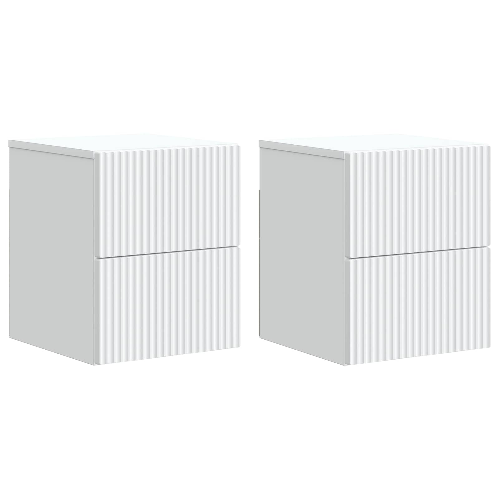 vidaXL Wandbeugel Bedkast 2 pcs Wit 33 x 34,5 x 40 cm Bewerkt hout