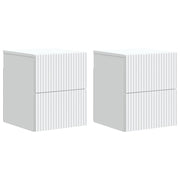 vidaXL Wandbeugel Bedkast 2 pcs Wit 33 x 34,5 x 40 cm Bewerkt hout