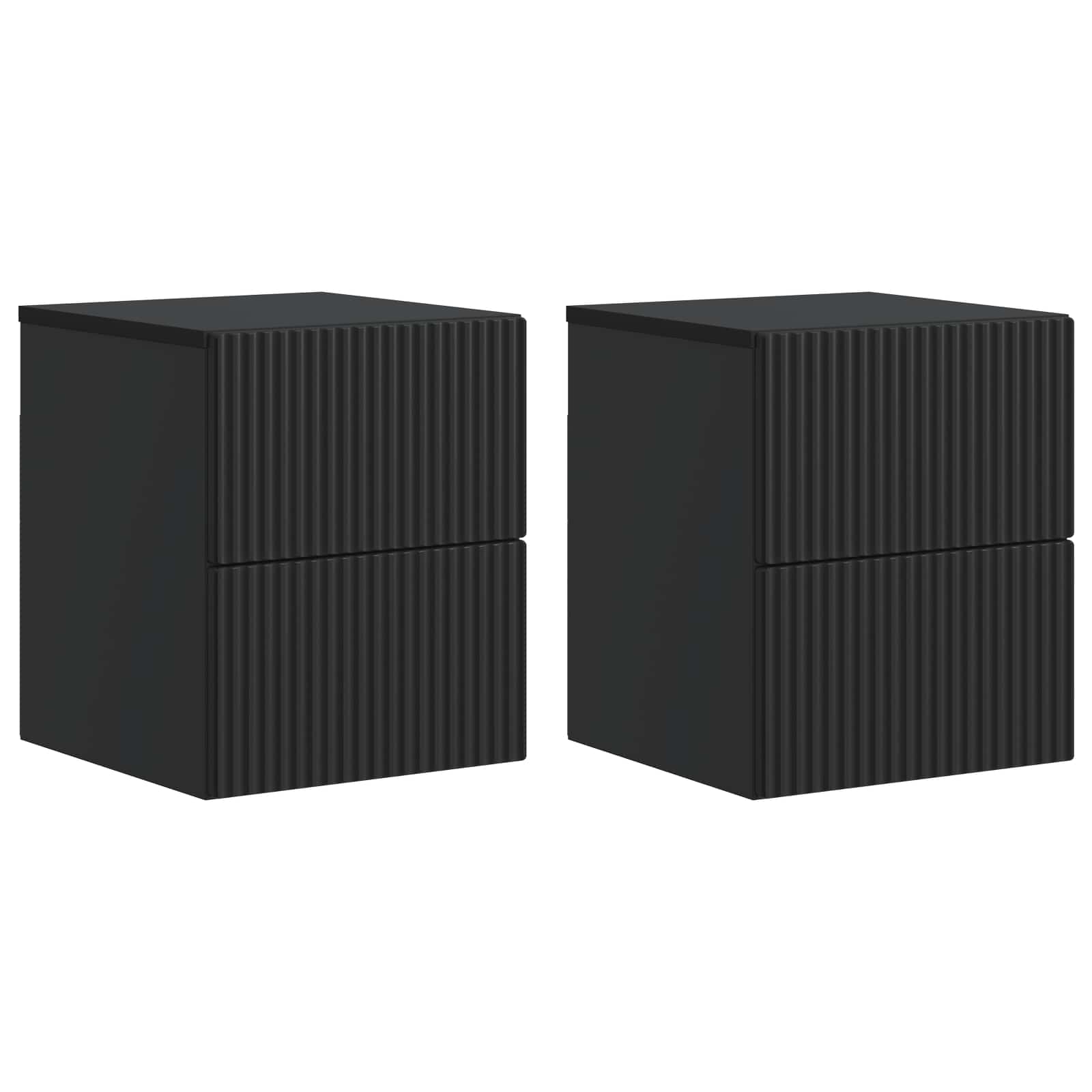 vidaXL Wandbeugel Bedkast 2 pcs Wit 33 x 34,5 x 40 cm Bewerkt hout