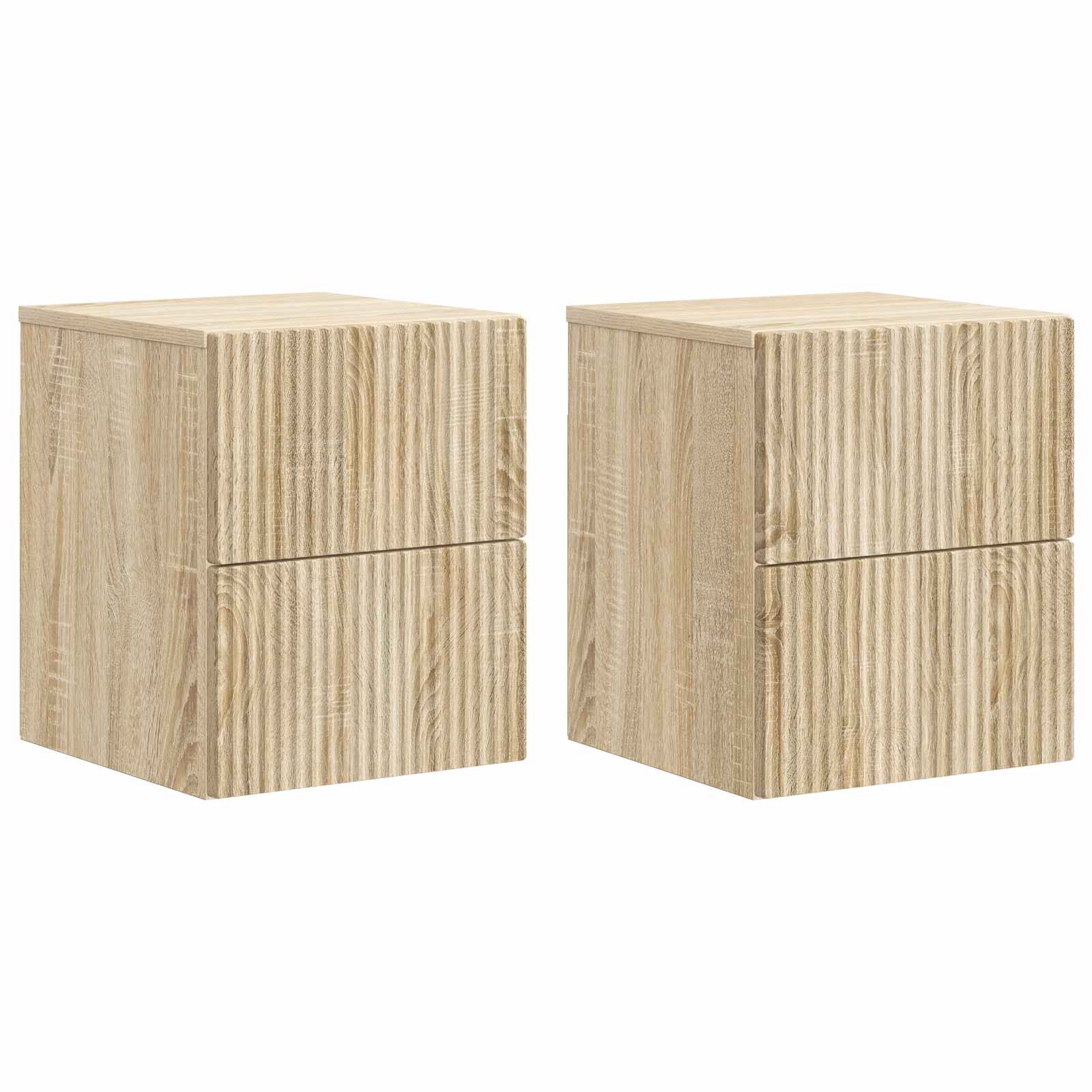 vidaXL Wandbeugel Bedkast 2 pcs Wit 33 x 34,5 x 40 cm Bewerkt hout