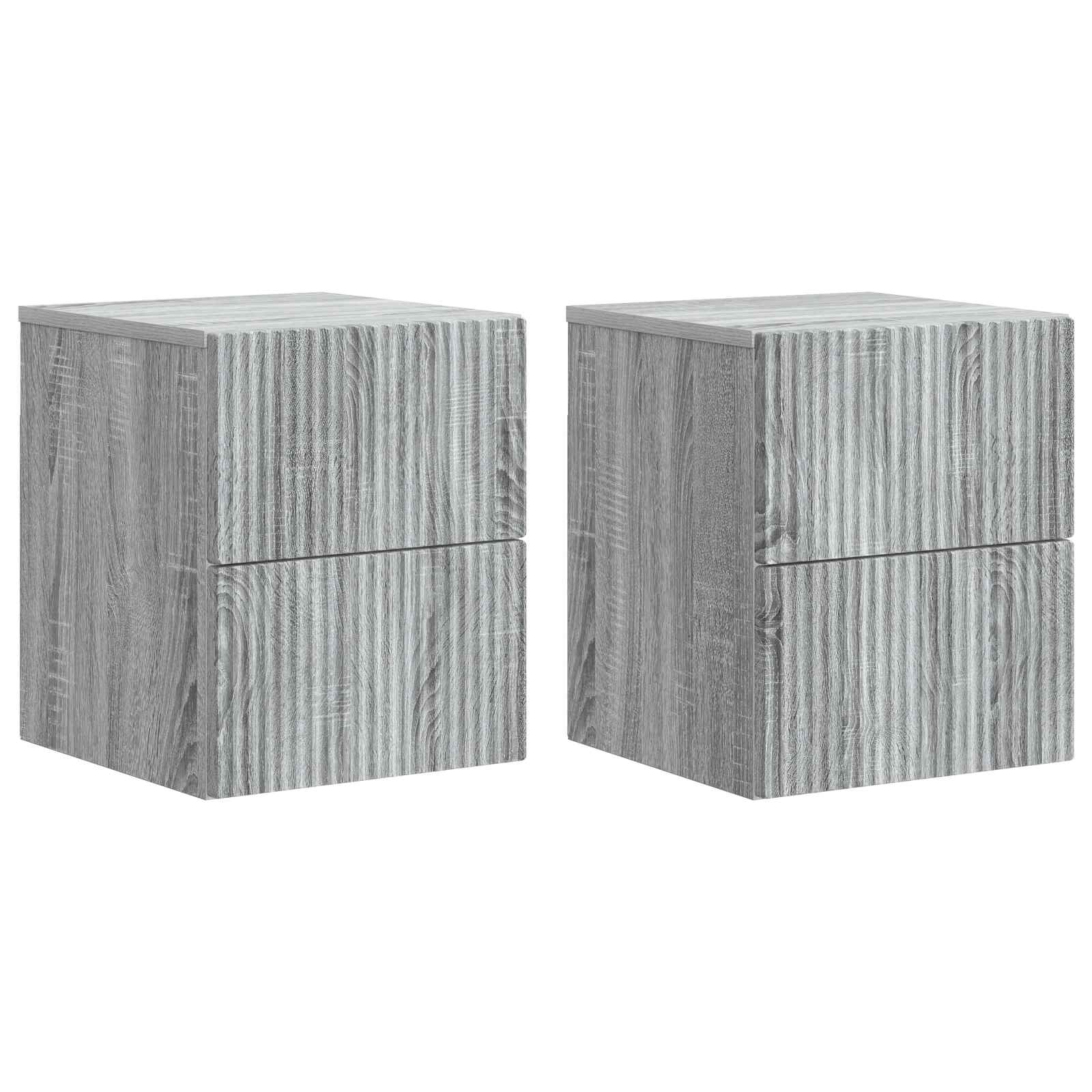 vidaXL Wandbeugel Bedkast 2 pcs Wit 33 x 34,5 x 40 cm Bewerkt hout