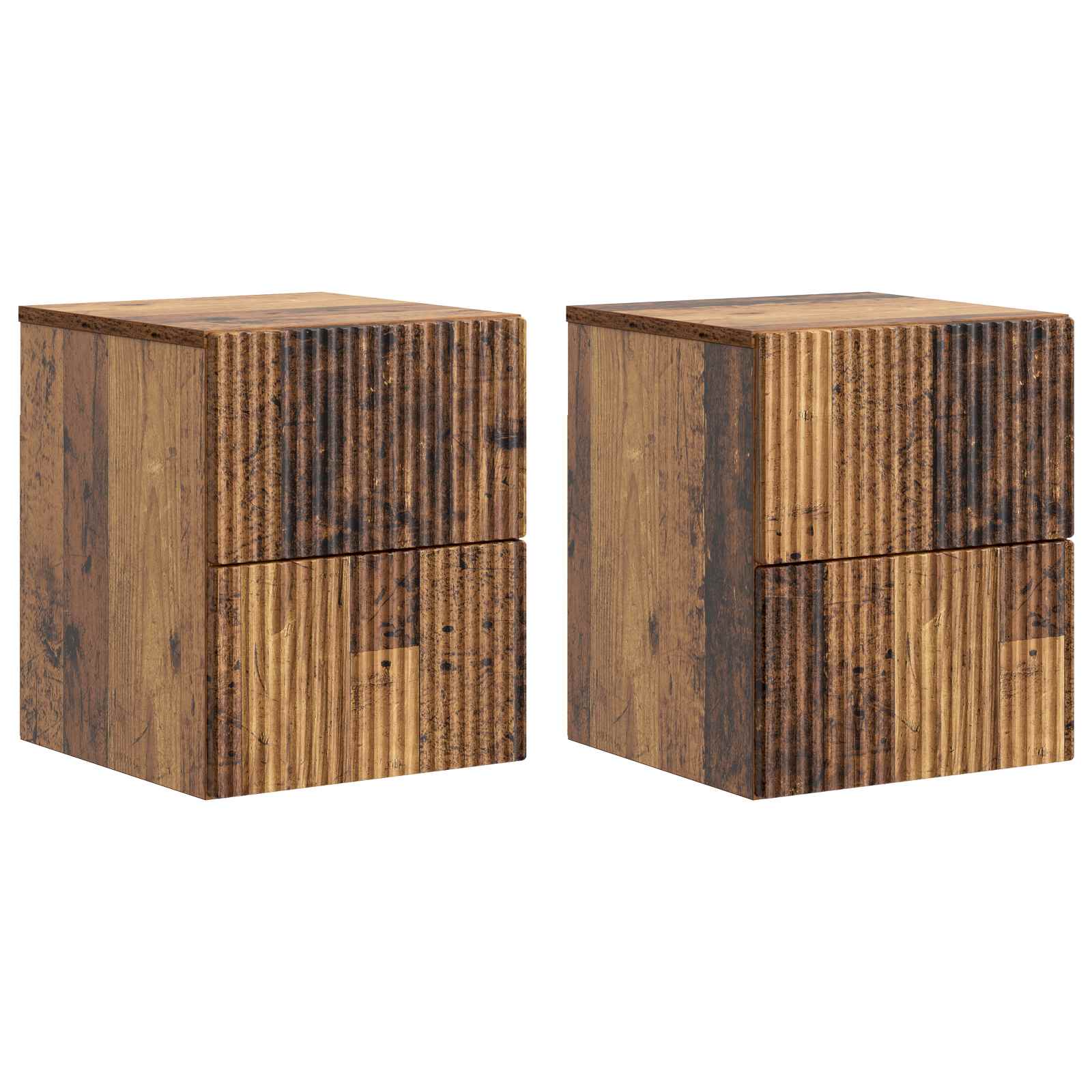vidaXL Wandbeugel Bedkast 2 pcs Wit 33 x 34,5 x 40 cm Bewerkt hout
