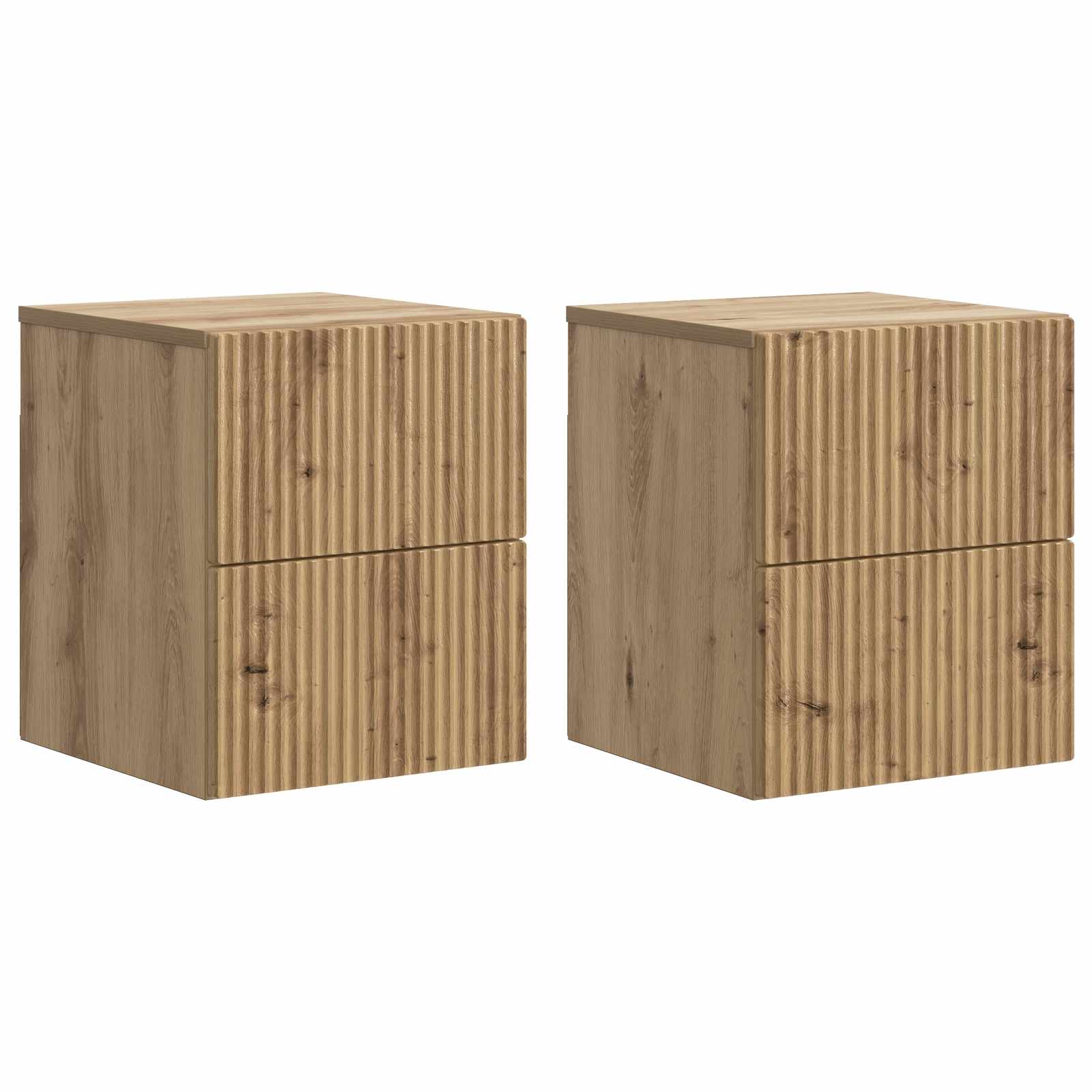 vidaXL Wandbeugel Bedkast 2 pcs Wit 33 x 34,5 x 40 cm Bewerkt hout