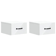 vidaXL Wandbeugel Bedkast 2 pcs Wit 34,5 x 33 x 20 cm Bewerkt hout